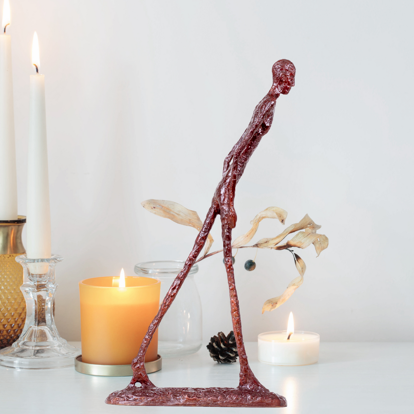 11.8" Walking Man Bronze Sculpture - Masterpiece by Giacometti, Suitable for Home Decor, Office, and Unique Gift for Special Occasions