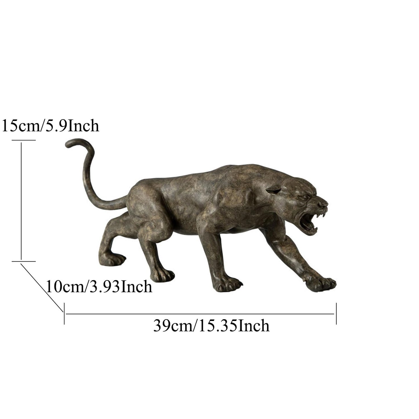 Bronze Wild Animal Leopard Statue Cheetah Panther Bronze Sculpture Desk Decorative Indoor Decor Ornament Gift