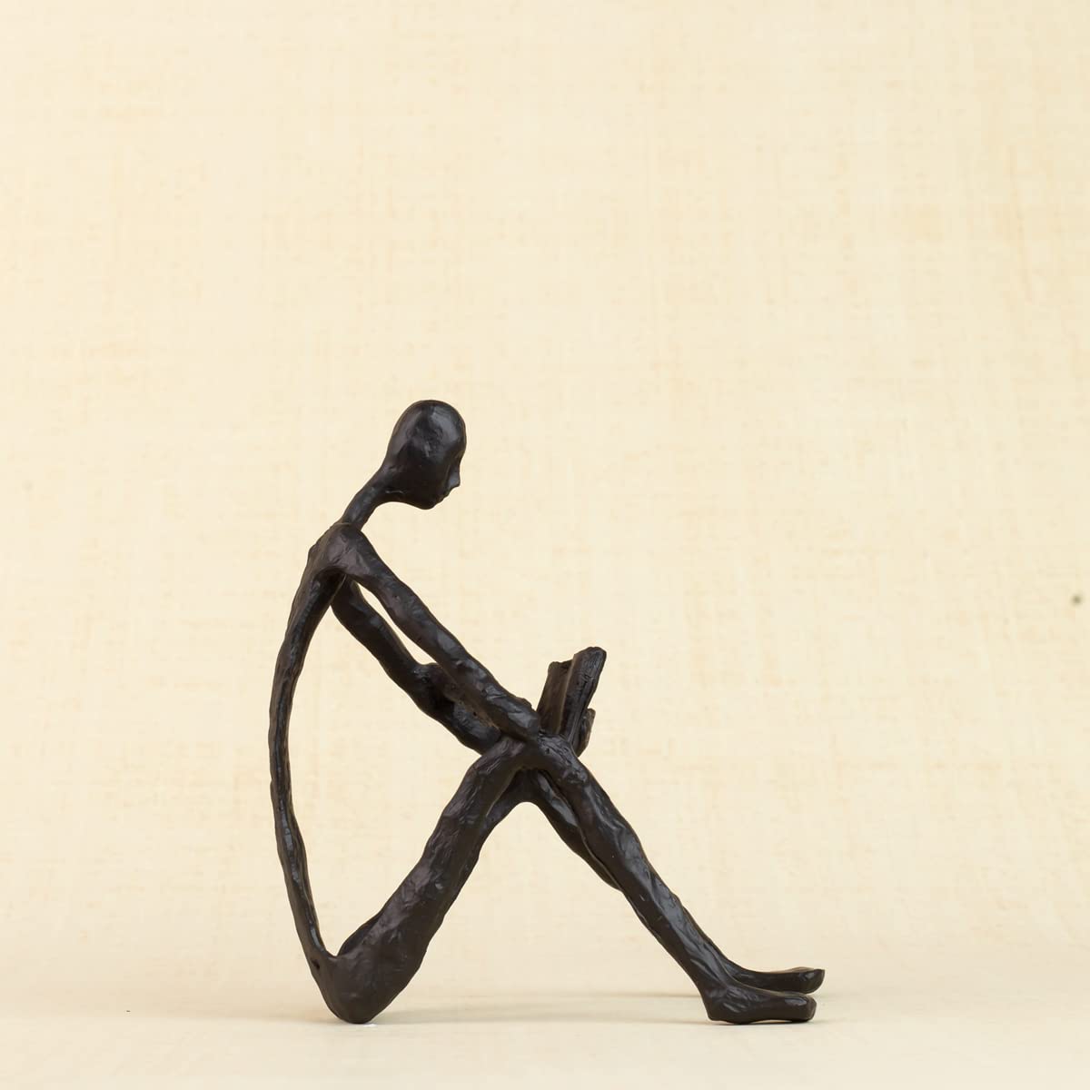 R REALONG Black Metal Abstract Figure Sculpture Sitting and Leisure Reading Ornament Gifts