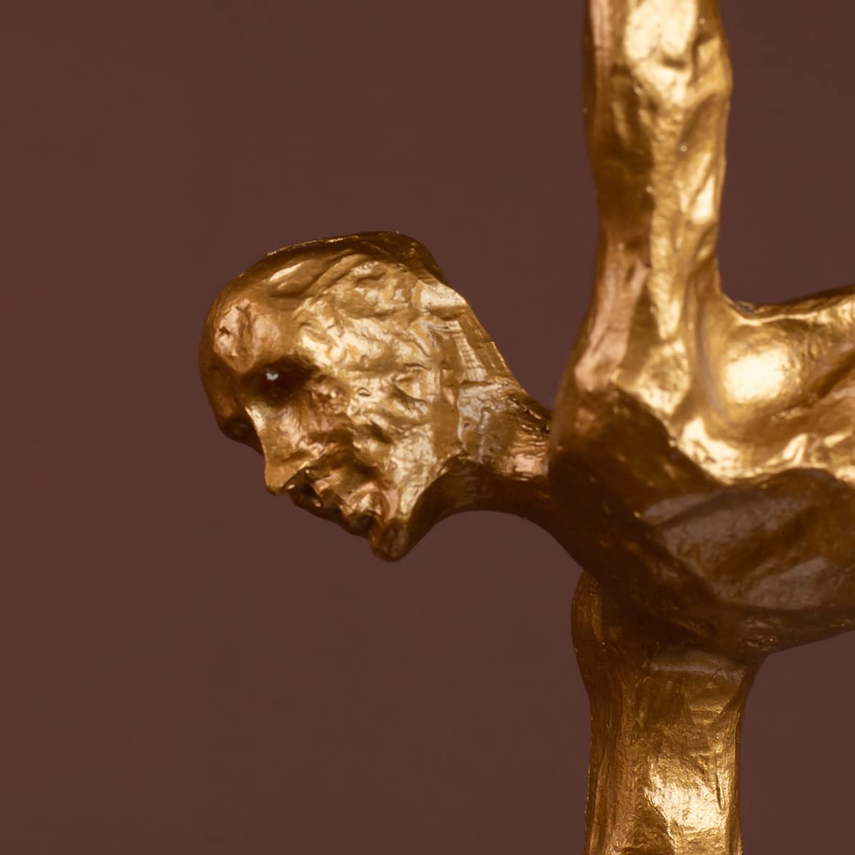 R REALONG 15.3'' Golden Metal Gymnastics Sculpture Sports Statue for Collection and Gift