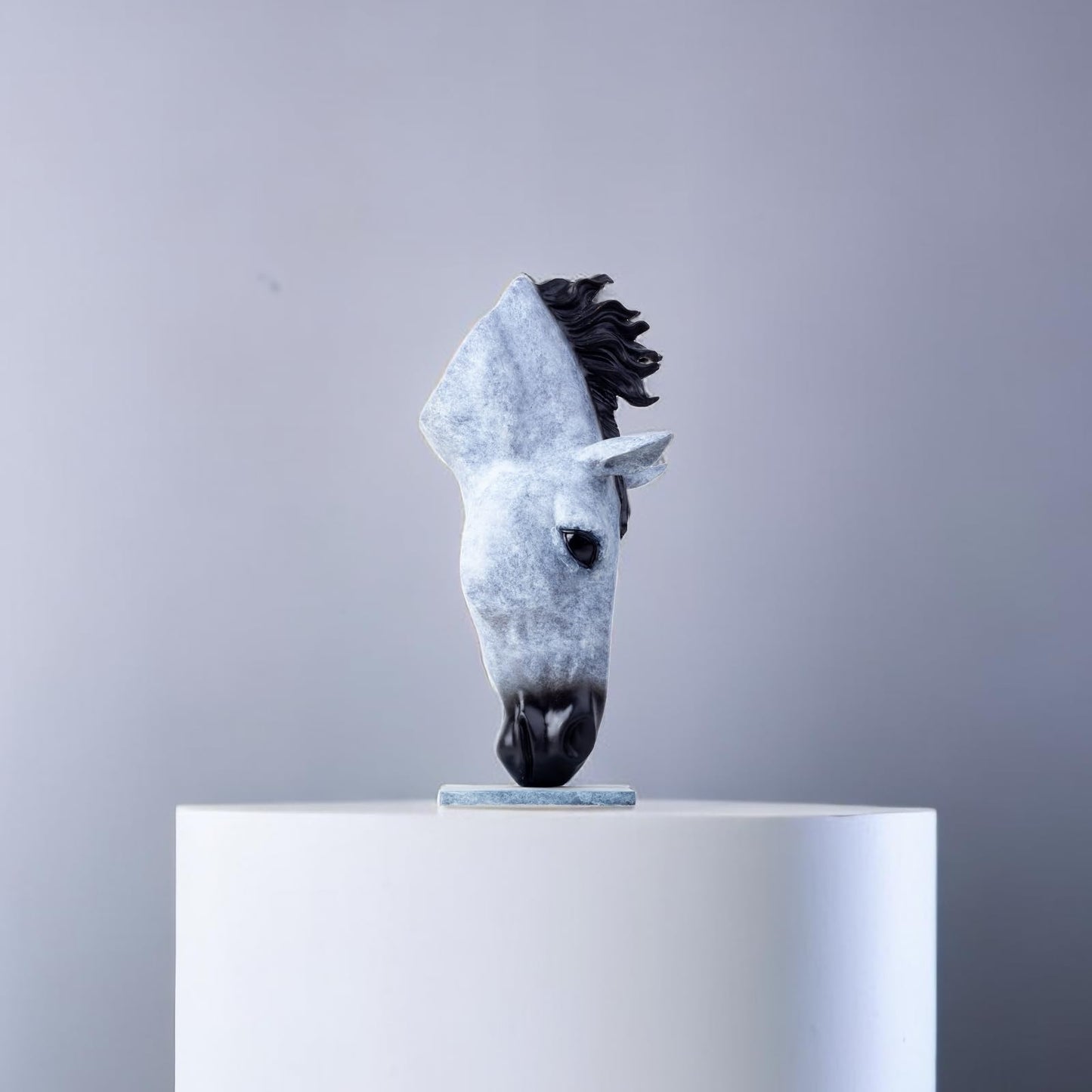 R REALONG Bronze Horse Bust Statue Sculptures, Horse Head Sculptures, and Horse Bust Art Casting with 100% Bronze with Natural Marble Base, Large Modern Intddor/Outdoor Sculpture Decorative Crafts