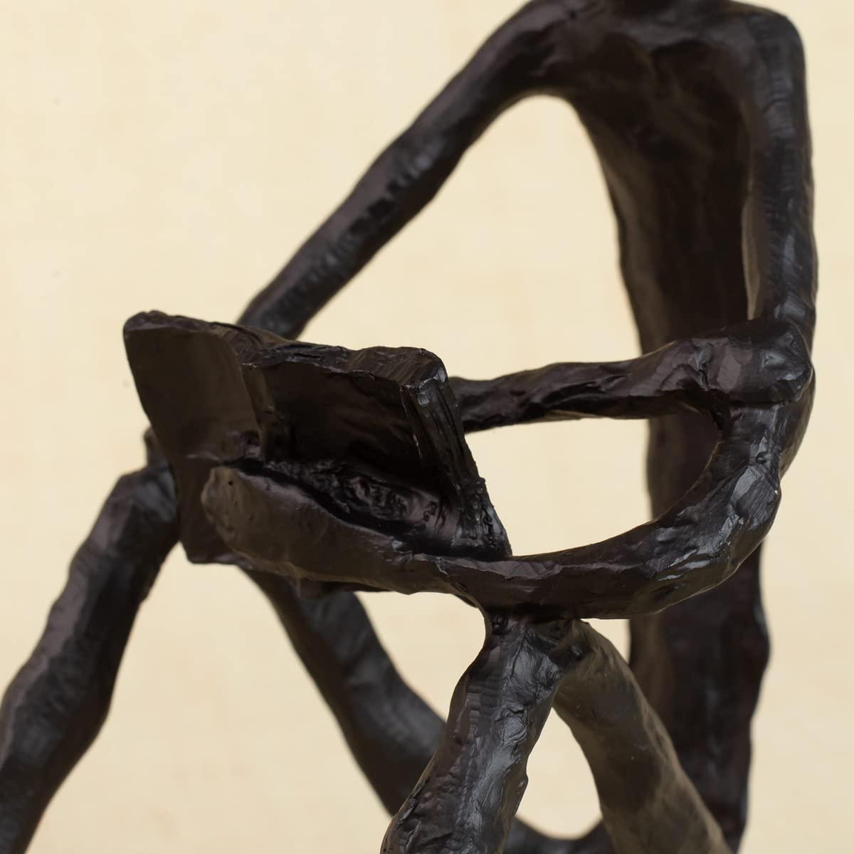 R REALONG Black Metal Abstract Figure Sculpture Sitting and Leisure Reading Ornament Gifts
