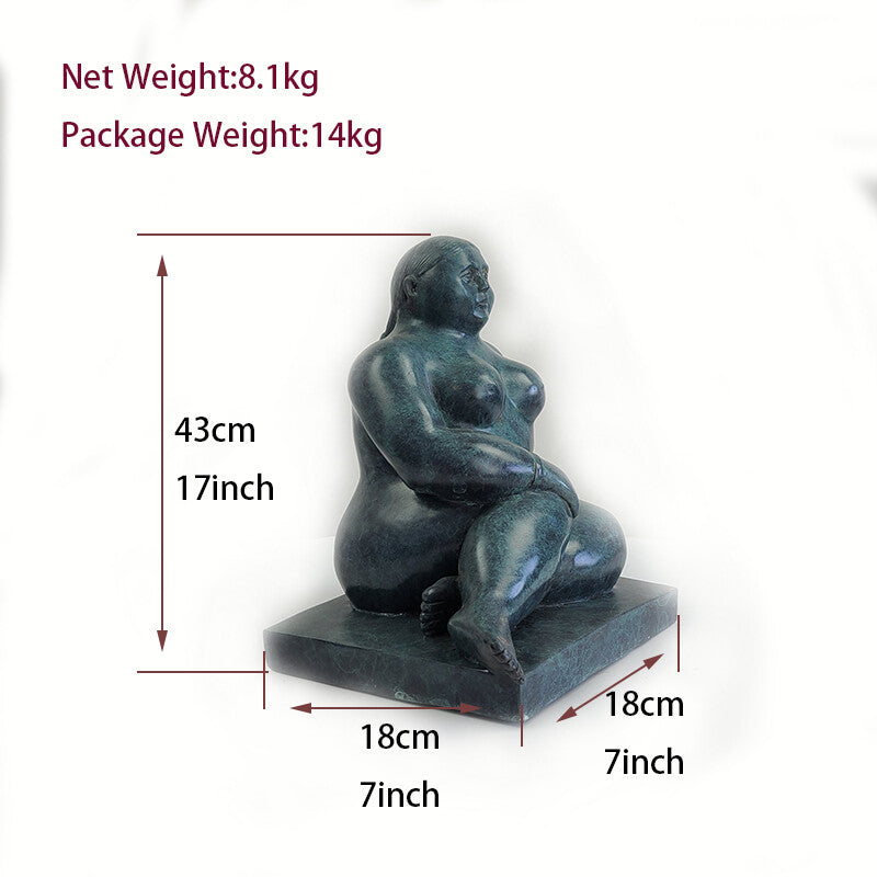Bronze Fat Woman Sculpture Bronze Famous Statue Home Hotel Decor Bronze Crafts