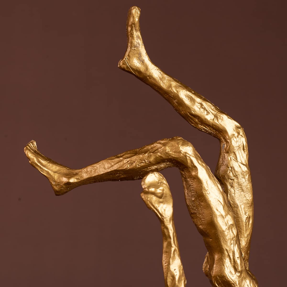 R REALONG 15.3'' Golden Metal Gymnastics Sculpture Sports Statue for Collection and Gift