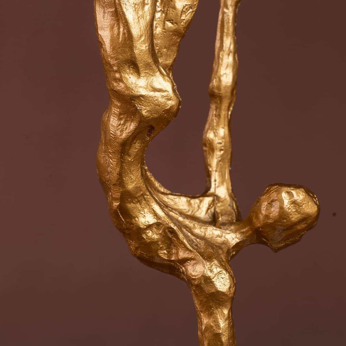 R REALONG 15.3'' Golden Metal Gymnastics Sculpture Sports Statue for Collection and Gift