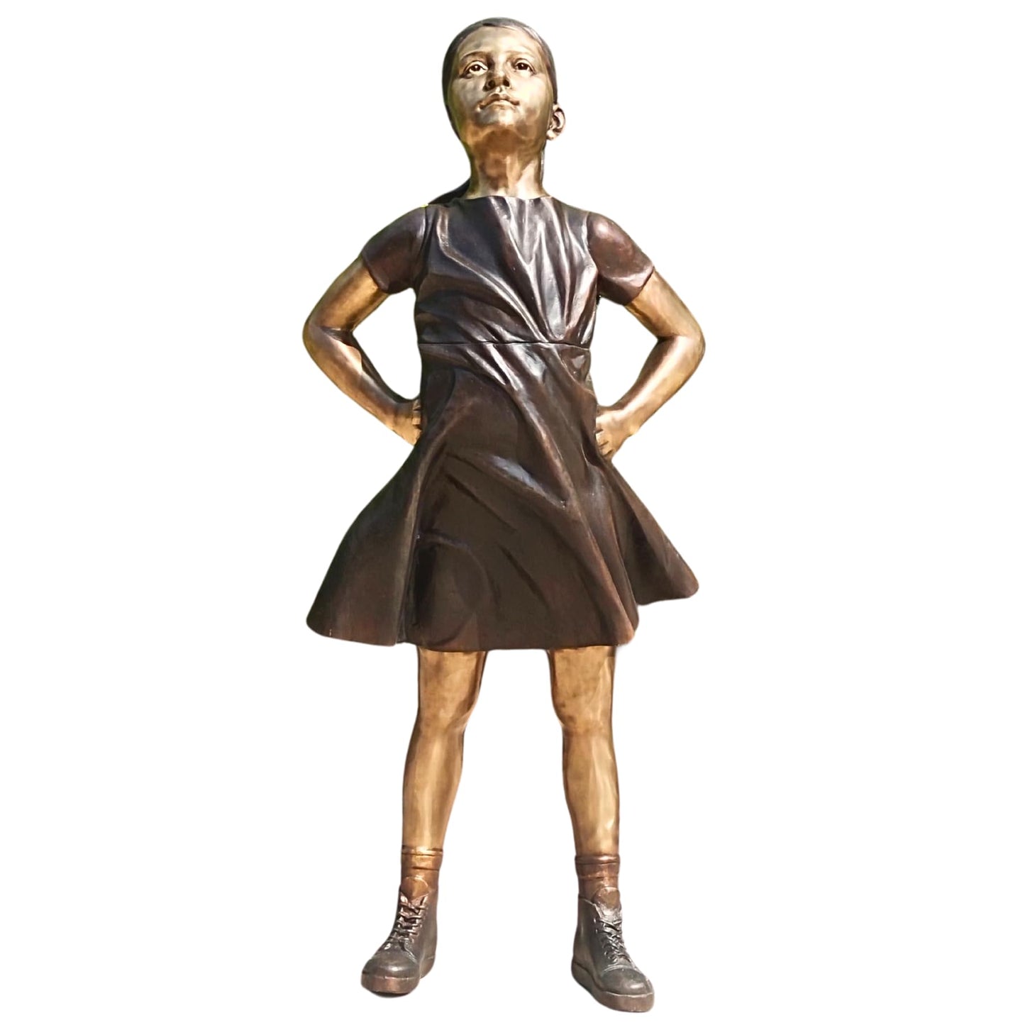 Fearless Girl Bronze Sculpture – Replica of Kristen Visbal’s Iconic Wall Street Artwork -Large Statue for Home, Gallery, Office & Outdoor Décor Artistic Gift