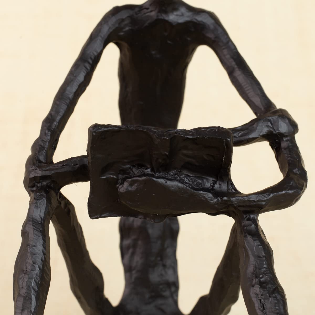 R REALONG Black Metal Abstract Figure Sculpture Sitting and Leisure Reading Ornament Gifts