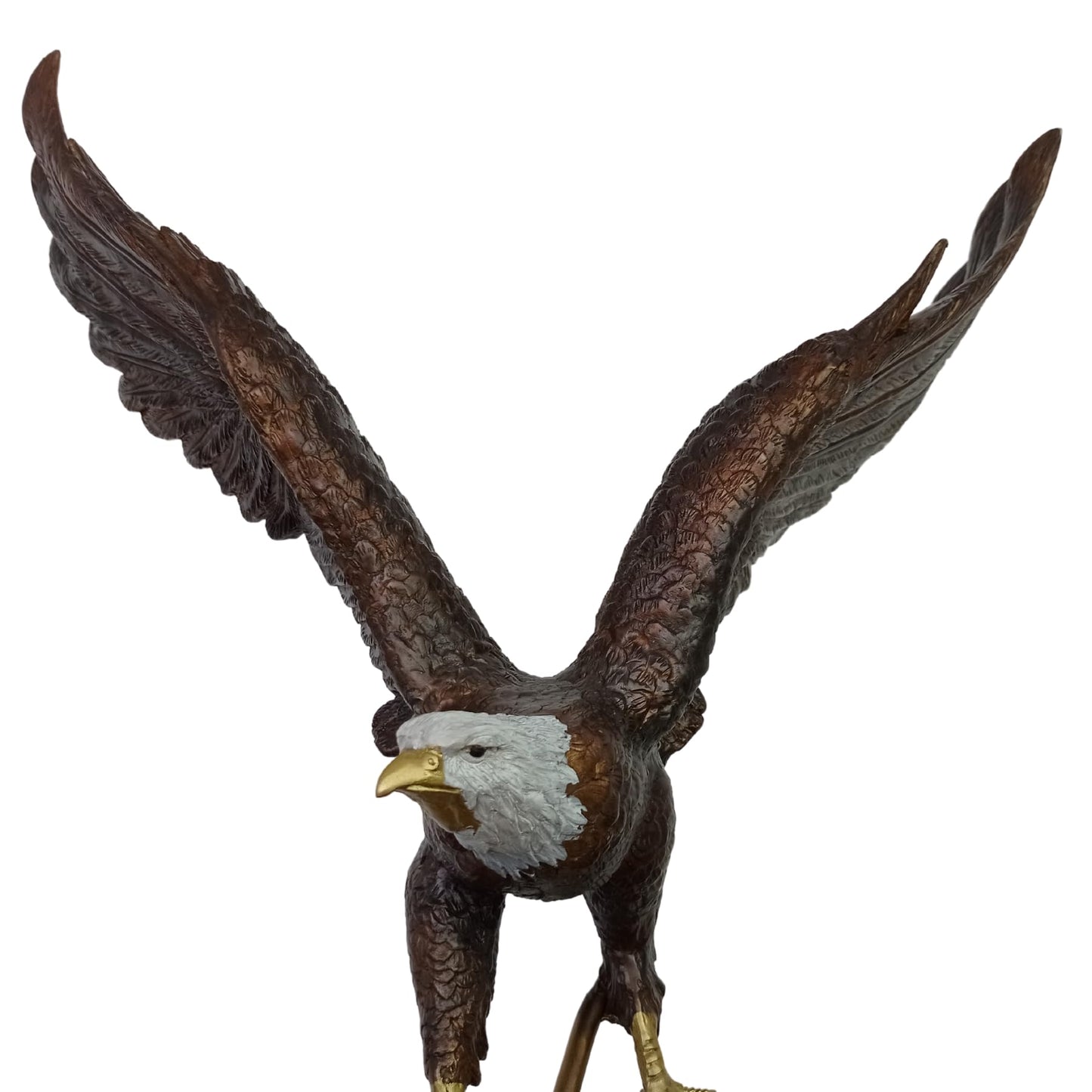 27.5" Bald Eagle Bronze Statue Large Bronze Eagle Sculpture Casting Wildlife Eagle Statues for Home Garden Decor