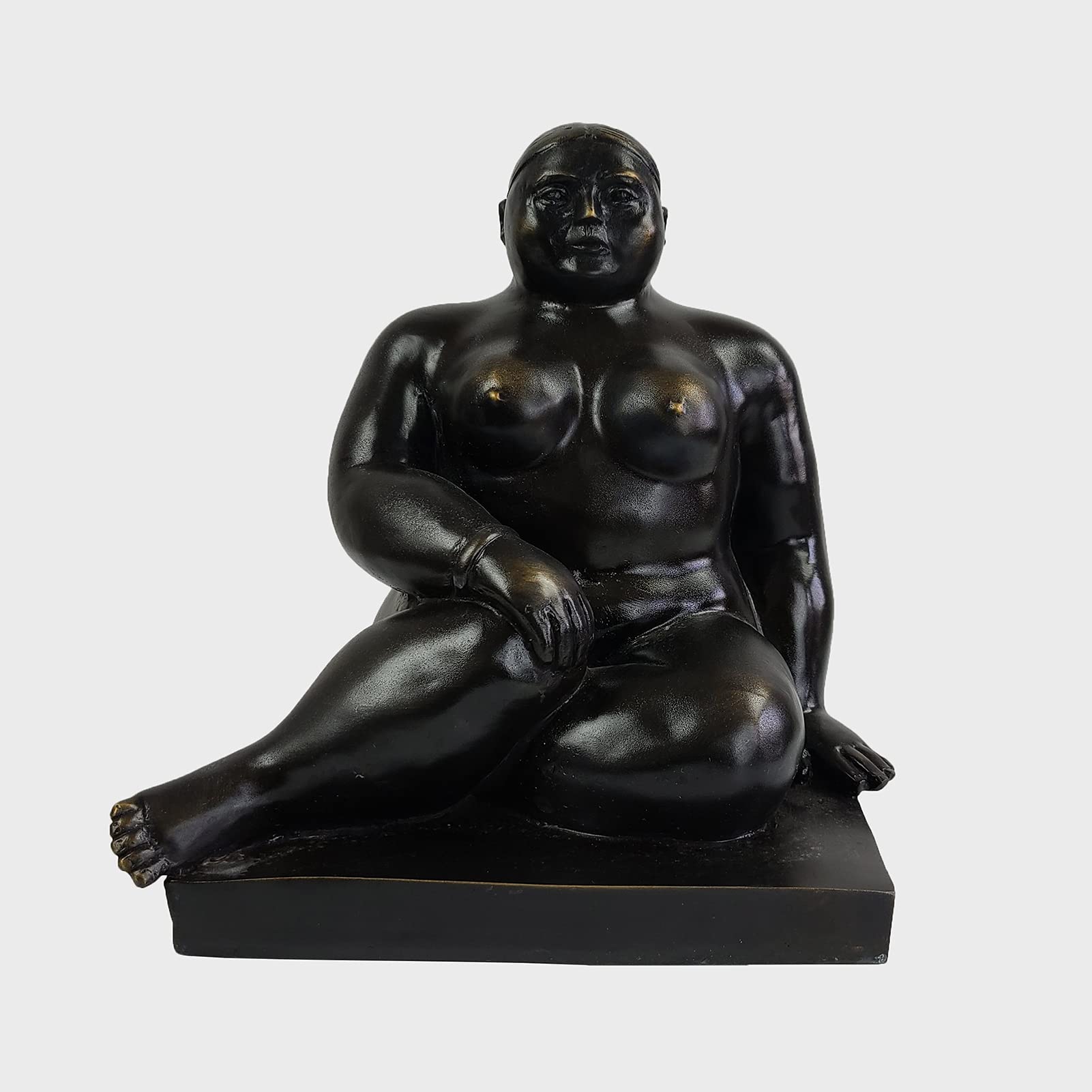 Solid Hot-Cast Bronze Fat Woman Sculptures - Large Voluptuous Lady Figurines for Gallery & Zen Decor
