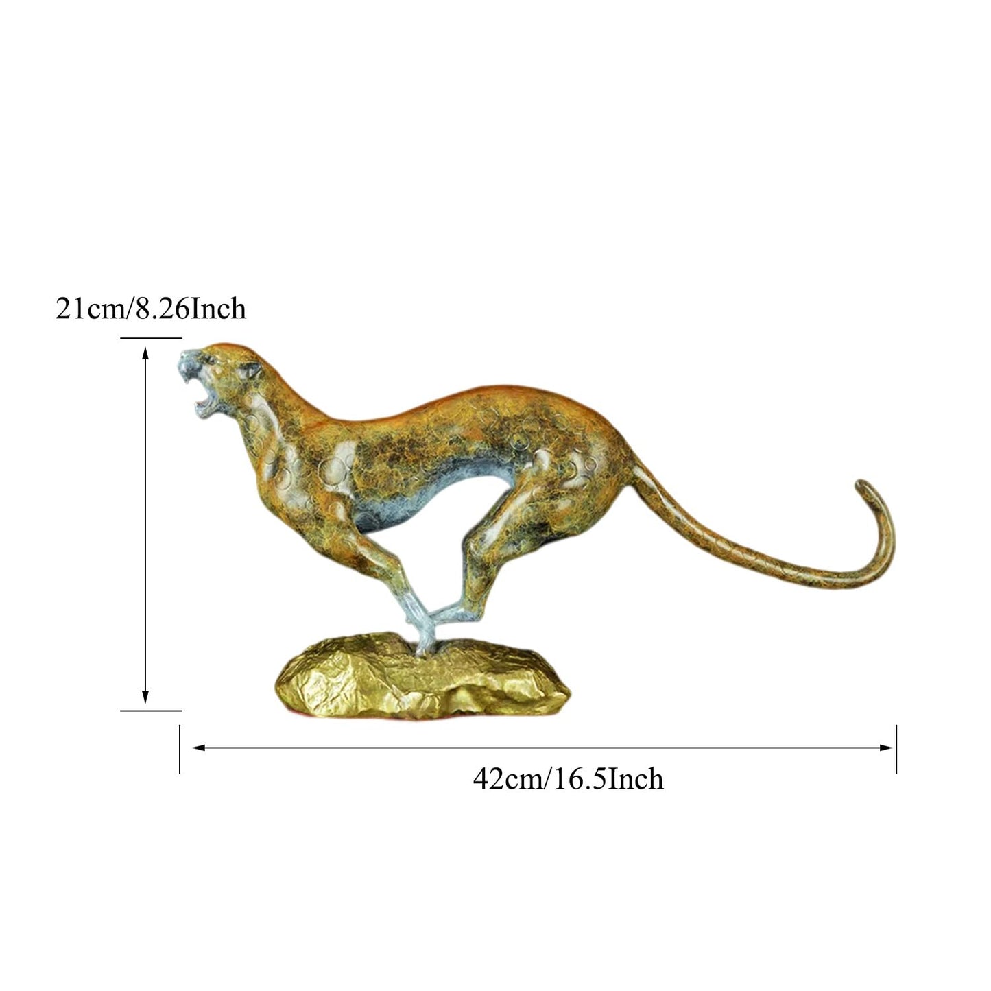 Modern Abstract Bronze Cheetah Sculpture Bronze Leopard Statue Animal Art Statues for Home Office Decor Luxury Gift