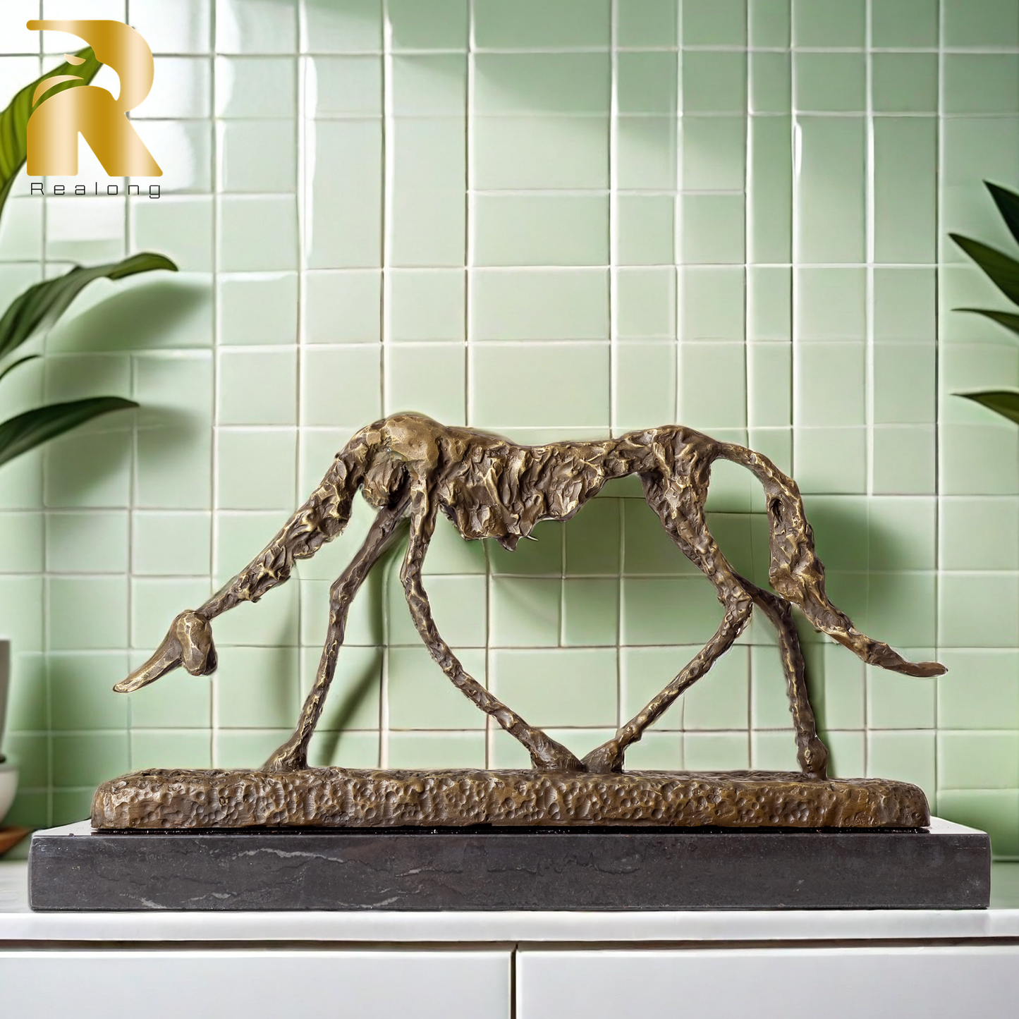 "The Dog" Bronze Sculpture Replica by Alberto Giacometti - Famous Abstract Bronze Animal Sculpture-Iconic Modern Art Statue for Home Decor and Collectors