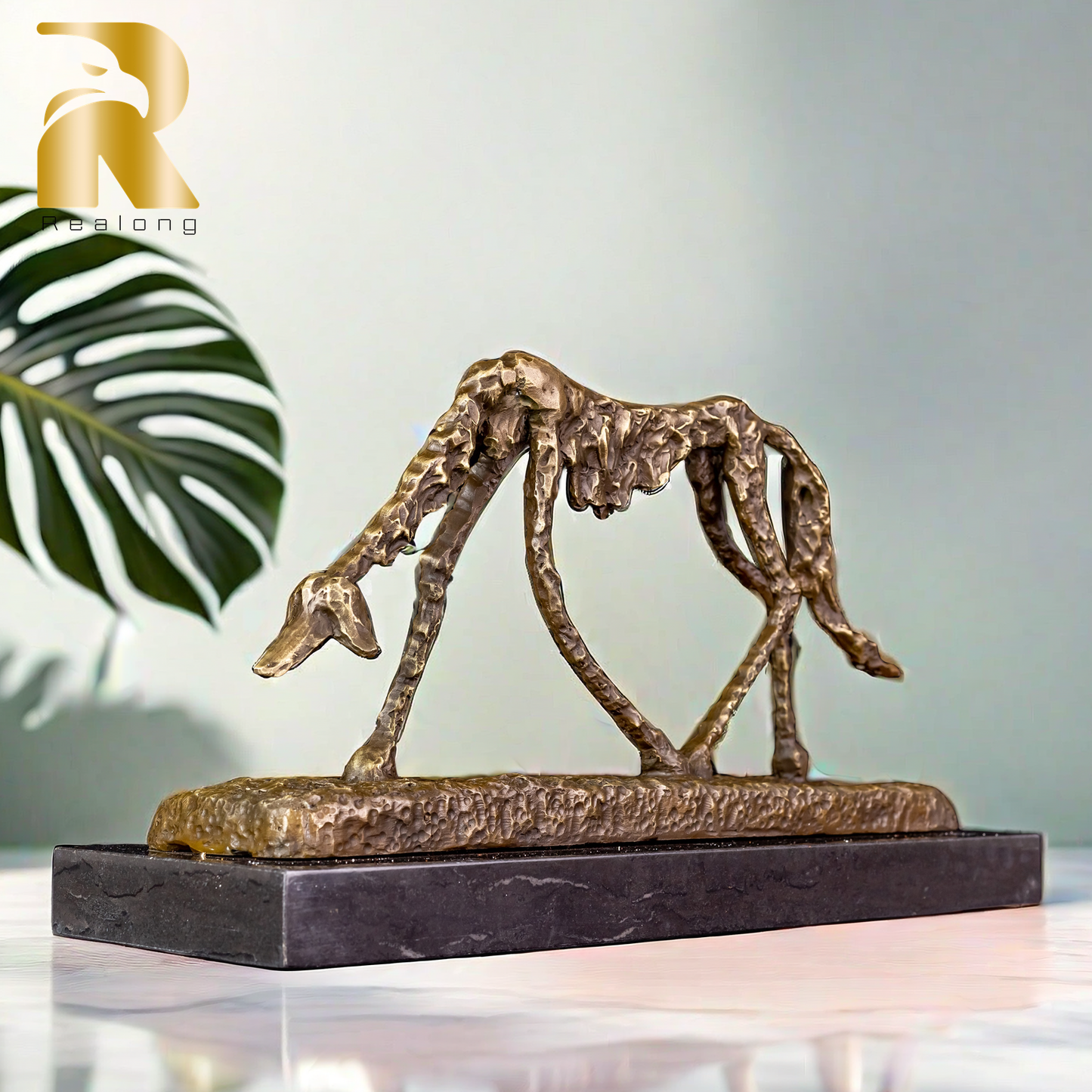 "The Dog" Bronze Sculpture Replica by Alberto Giacometti - Famous Abstract Bronze Animal Sculpture-Iconic Modern Art Statue for Home Decor and Collectors