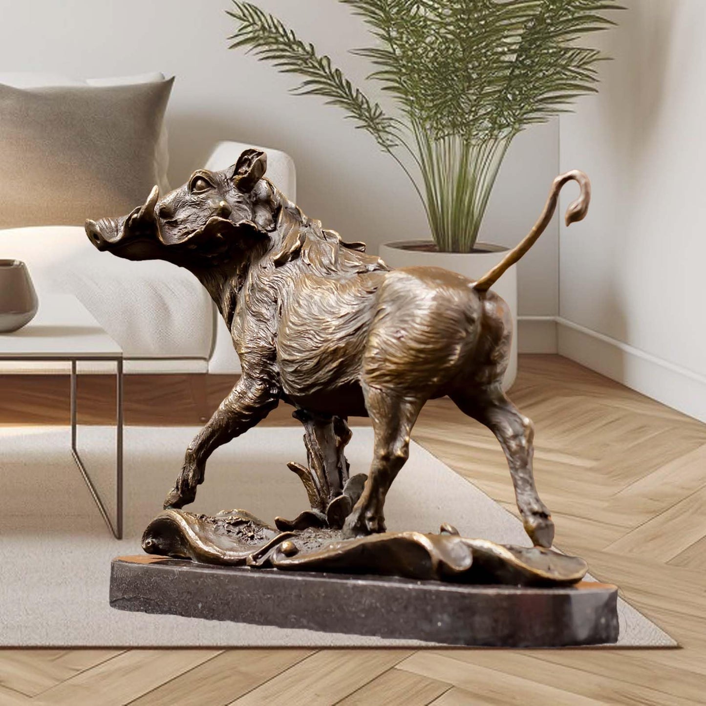 Wild Boar Pig Bronze Sculpture Statue, Chinese Classic Bronze Wildpig Figurine Figure Hot Cast Home Décor Collectible Artwork