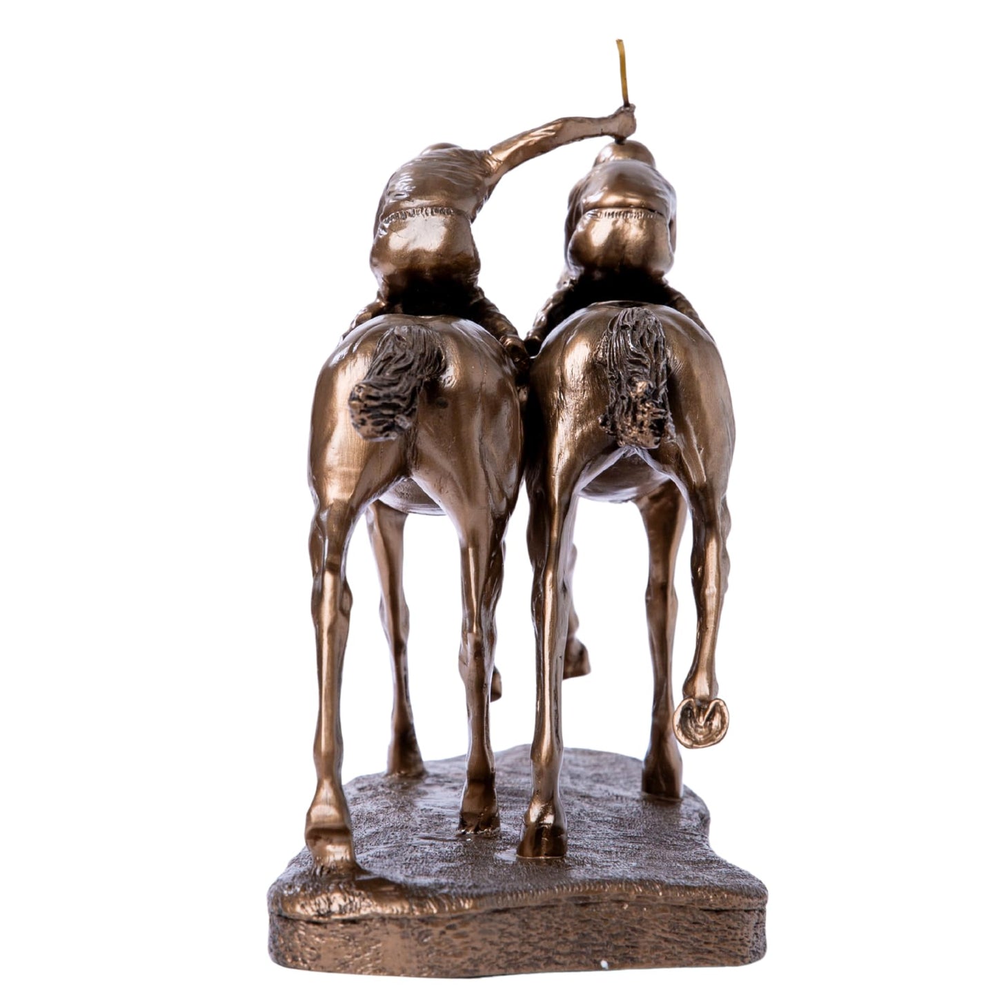 Two Jockeys Horse Racing Cold Cast Bronze Resin Figurine - Elegant Equestrian Statue, Handcrafted Home Decor-11.8 x 5.1 x 9.8 in, Perfect Gift for Horse Lovers, Sports Enthusiasts, and Collectors