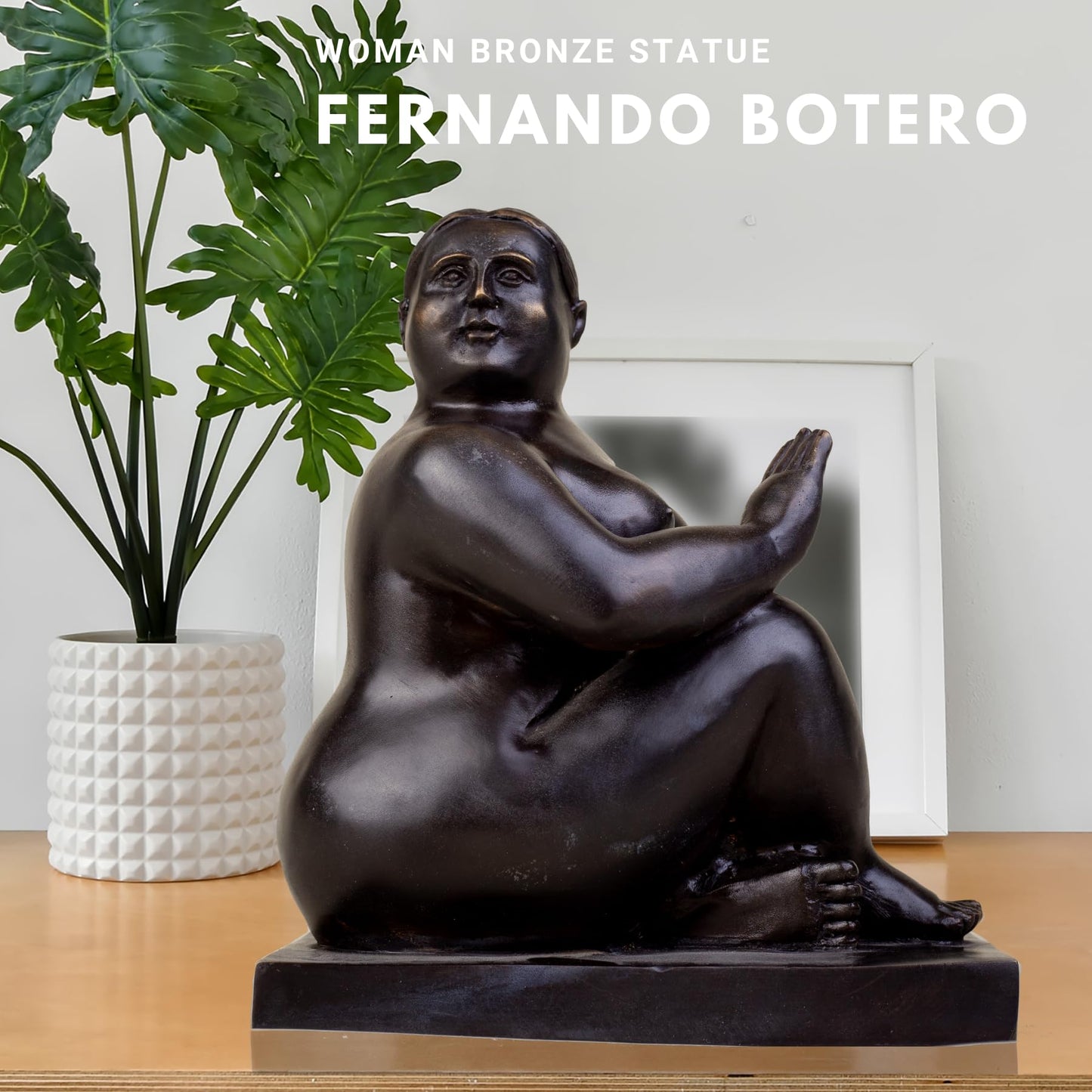 Female Statue Bronze Sculpture Figurines Fat Woman Sitting On The Floor 100% Bronze Statue for Home Decor Art Collection