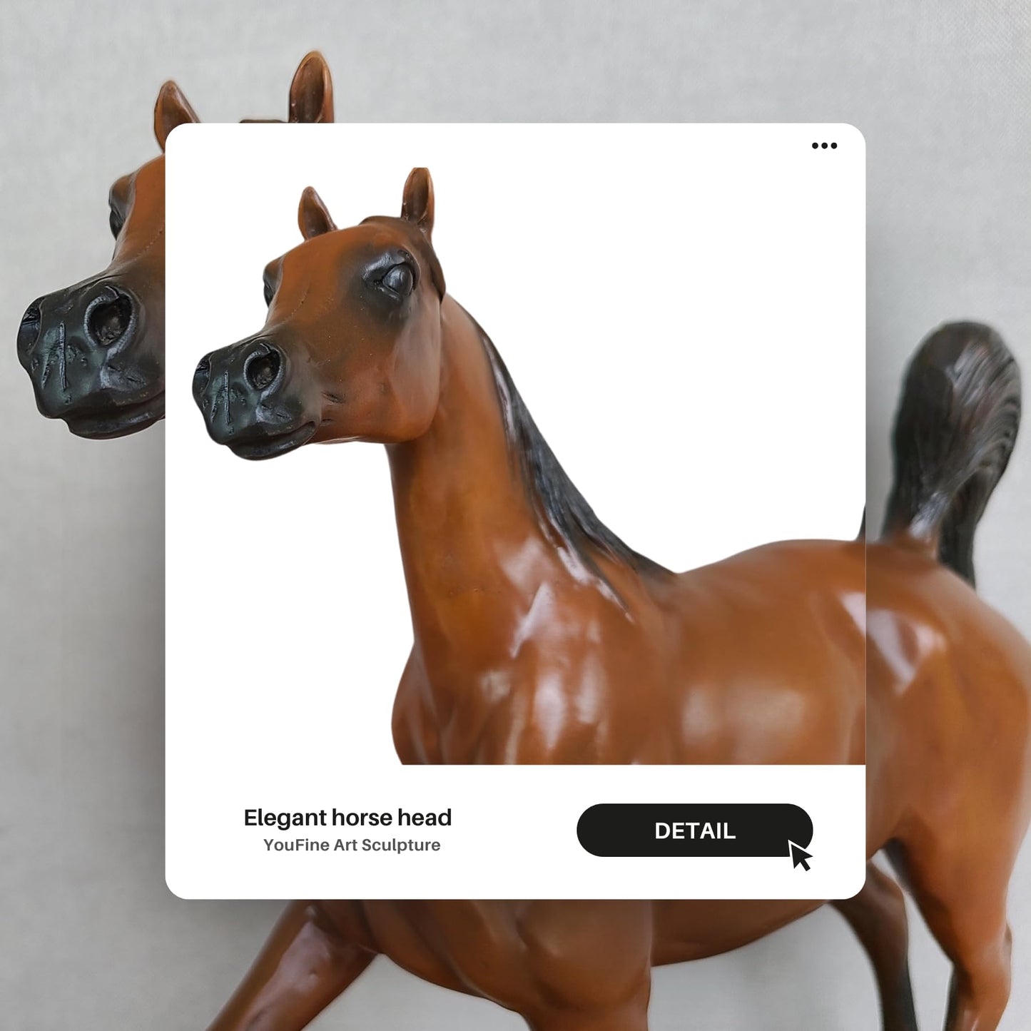 Bronze Arabian Horse Sculpture - H:14.6" Yellow-Brown Patina Handcrafted Horse Statue with Custom Signature Option, Elegant Equine Art for Home and Office Décor