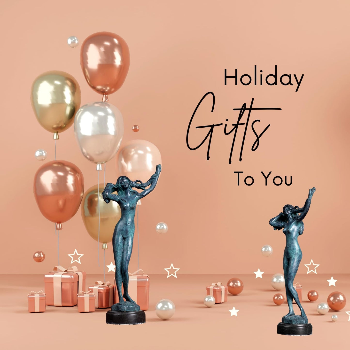 R REALONG 14.4" Sexy Nude Female Blue Bronze Statue,Modern Nude Girl Naked Lady Artwork Bronze Figure Statues and Sculptures for Decoration, Collections and Important
