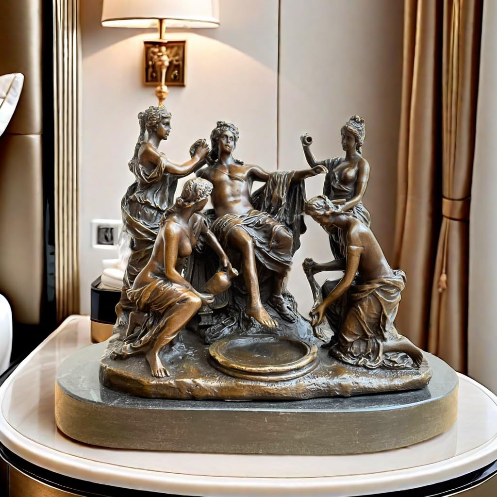 Dionysus and Maenads & Bacchus and His Followers Bronze Sculpture - 11.4" Classical Greek Mythology Figurine Bronze Art Statue , Home and Office Decor, Ideal Collectible and Gift