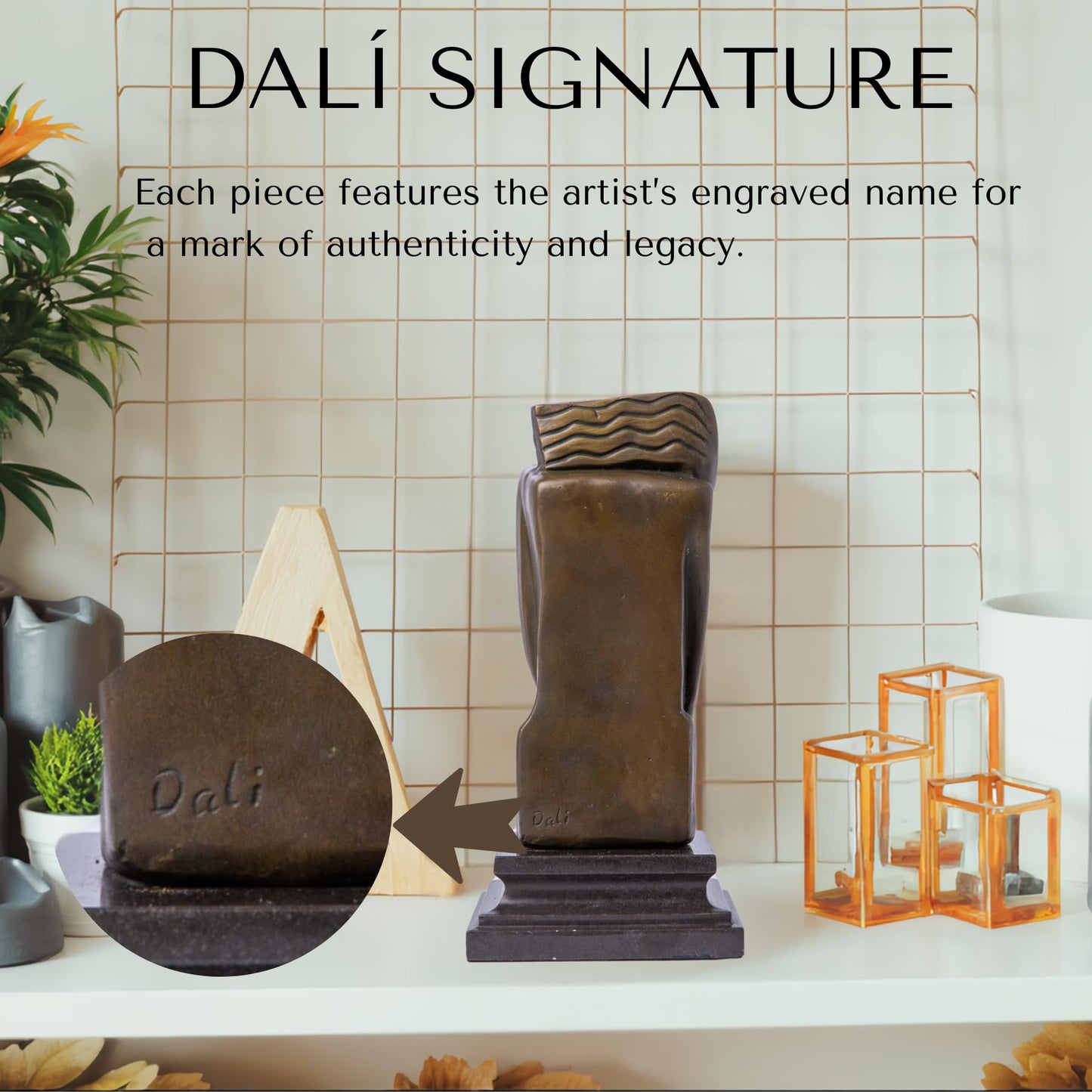 9.8'' Salvador Dalí Signed Bronze Sculpture – Surrealist Woman Figurine on Marble Base, Limited Edition Collectible Art for Gift, Home Office Decor, Museum & Gallery Display