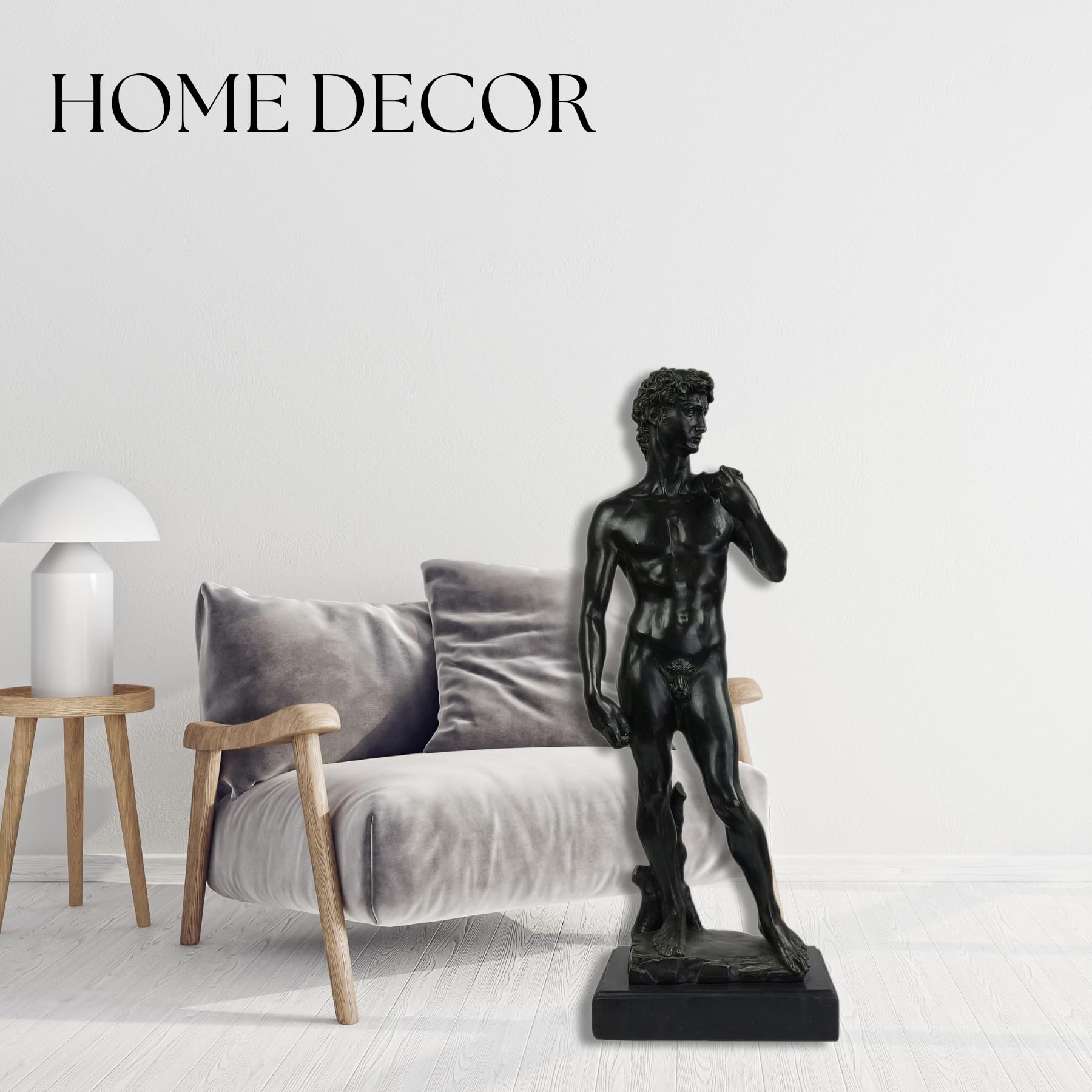 Michelangelo’s David Modern Bronze Collection – Avant-Garde Nude Fine Art Sculpture on Marble Base, Premium Gallery Home & Office Decor