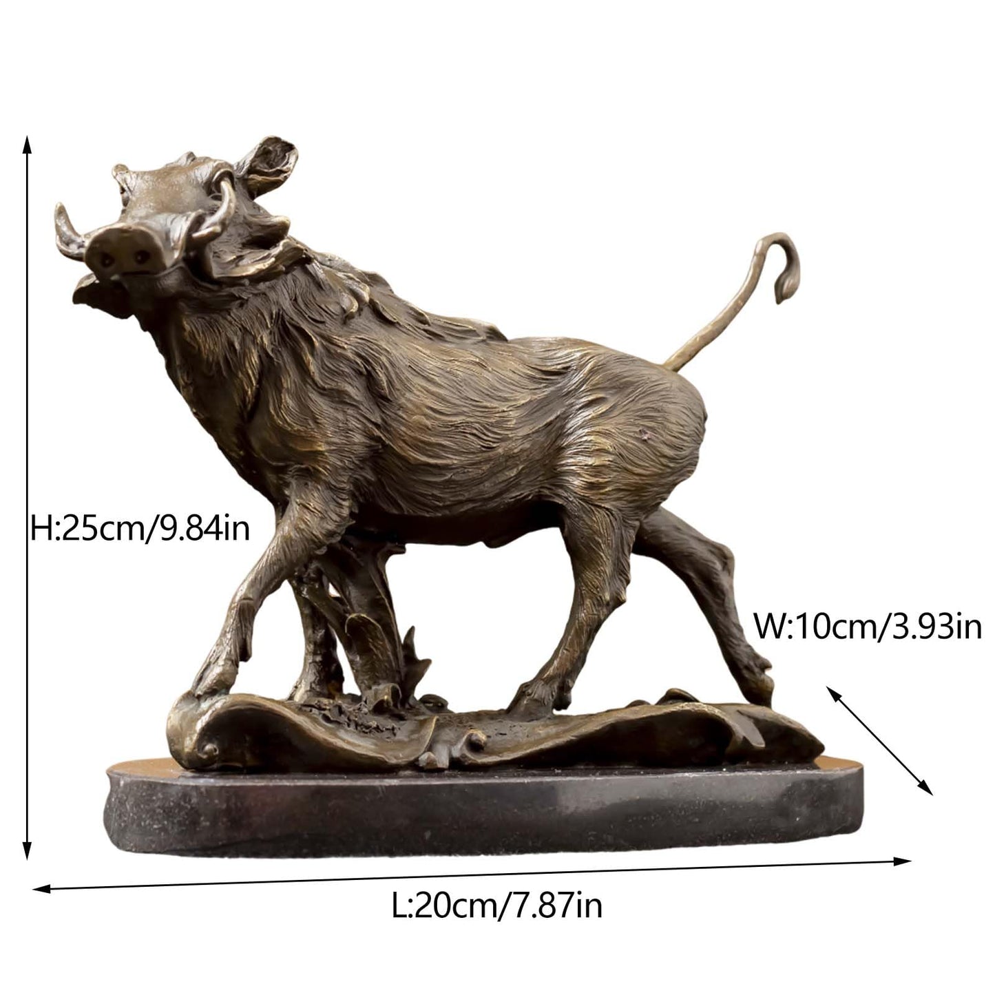 Wild Boar Pig Bronze Sculpture Statue, Chinese Classic Bronze Wildpig Figurine Figure Hot Cast Home Décor Collectible Artwork