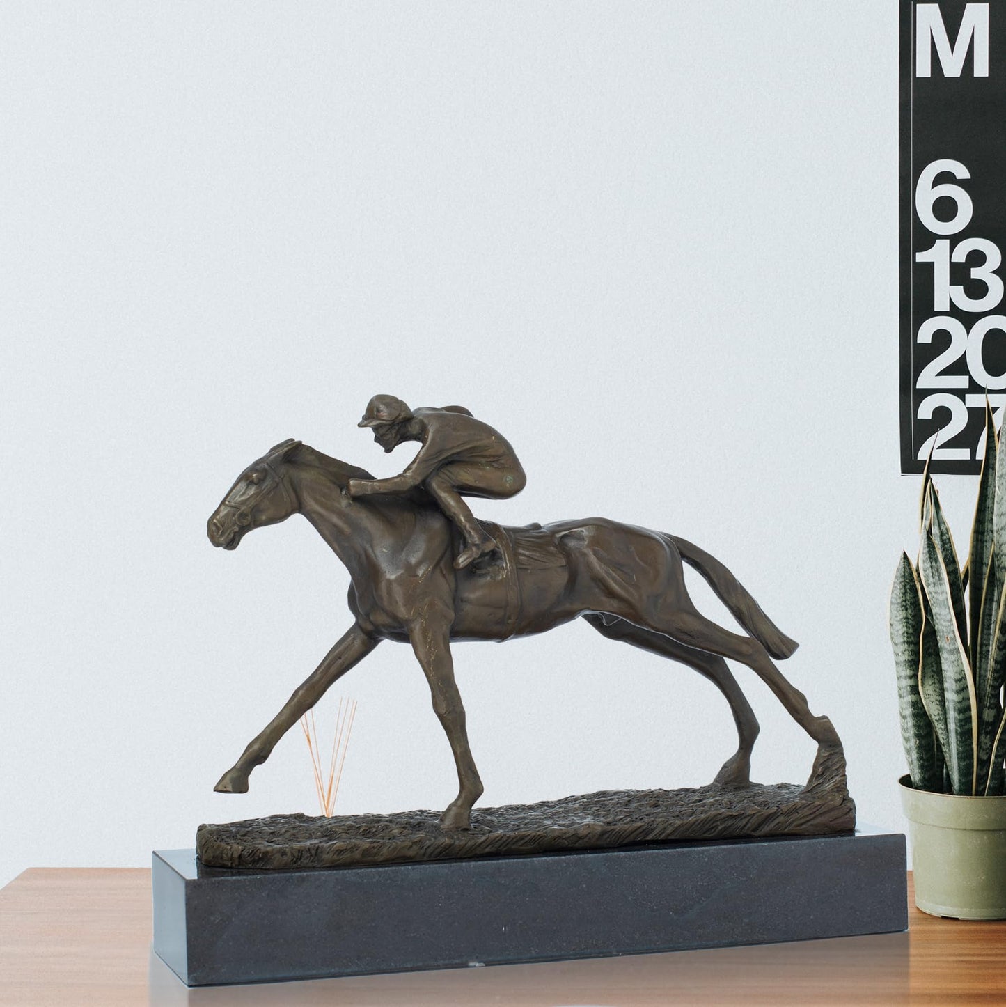 R REALONG First to The Post Bronze Equestrian Sculpture - After Pierre-Jules Mêne, Handcrafted Bronze Statue for Equestrian Enthusiasts, Art Collectors, and Luxury Gifts
