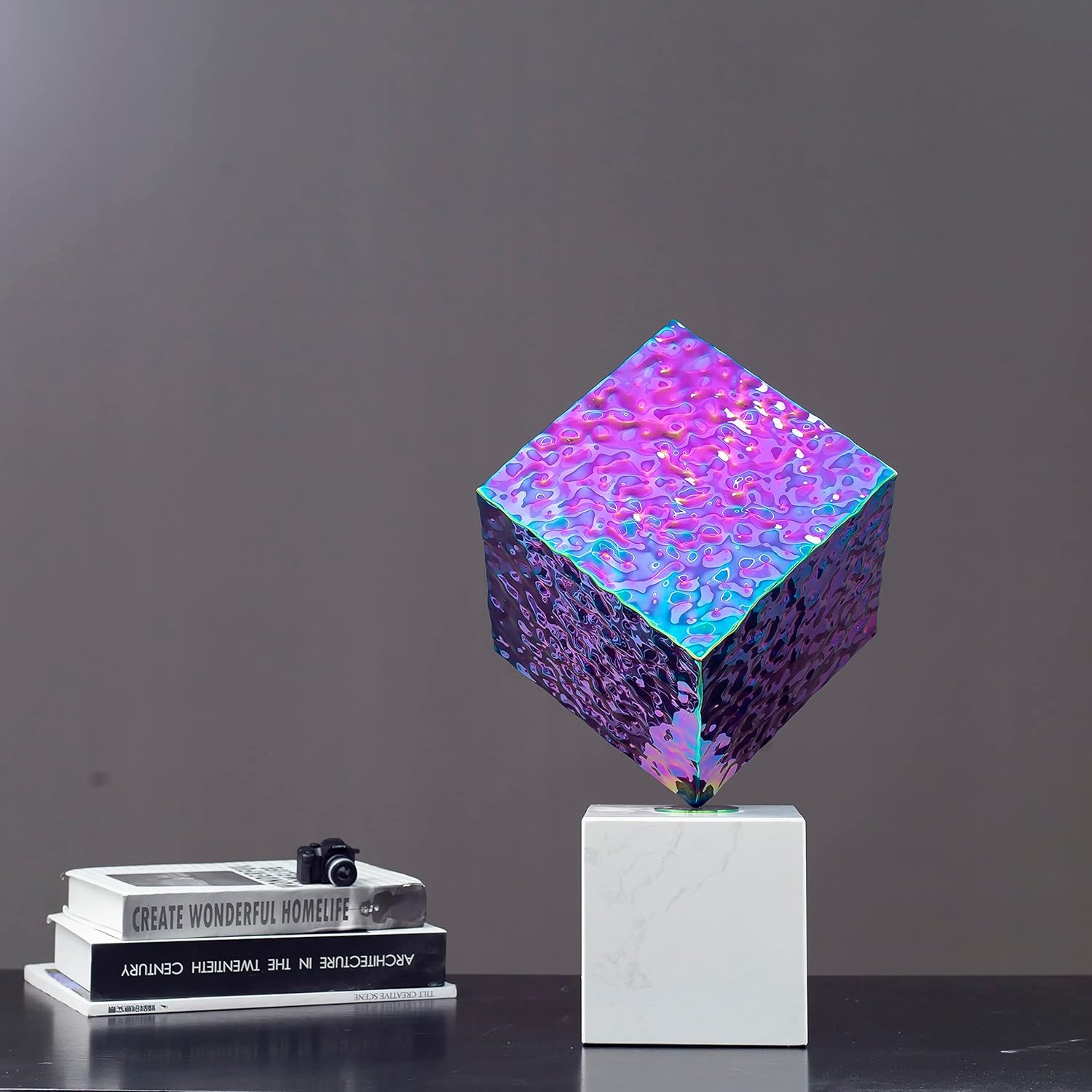 19.7'' Beautiful Forged Stainless Steel Cube Sculpture Modern Creative Sculpture Hotel Decoration Office Display