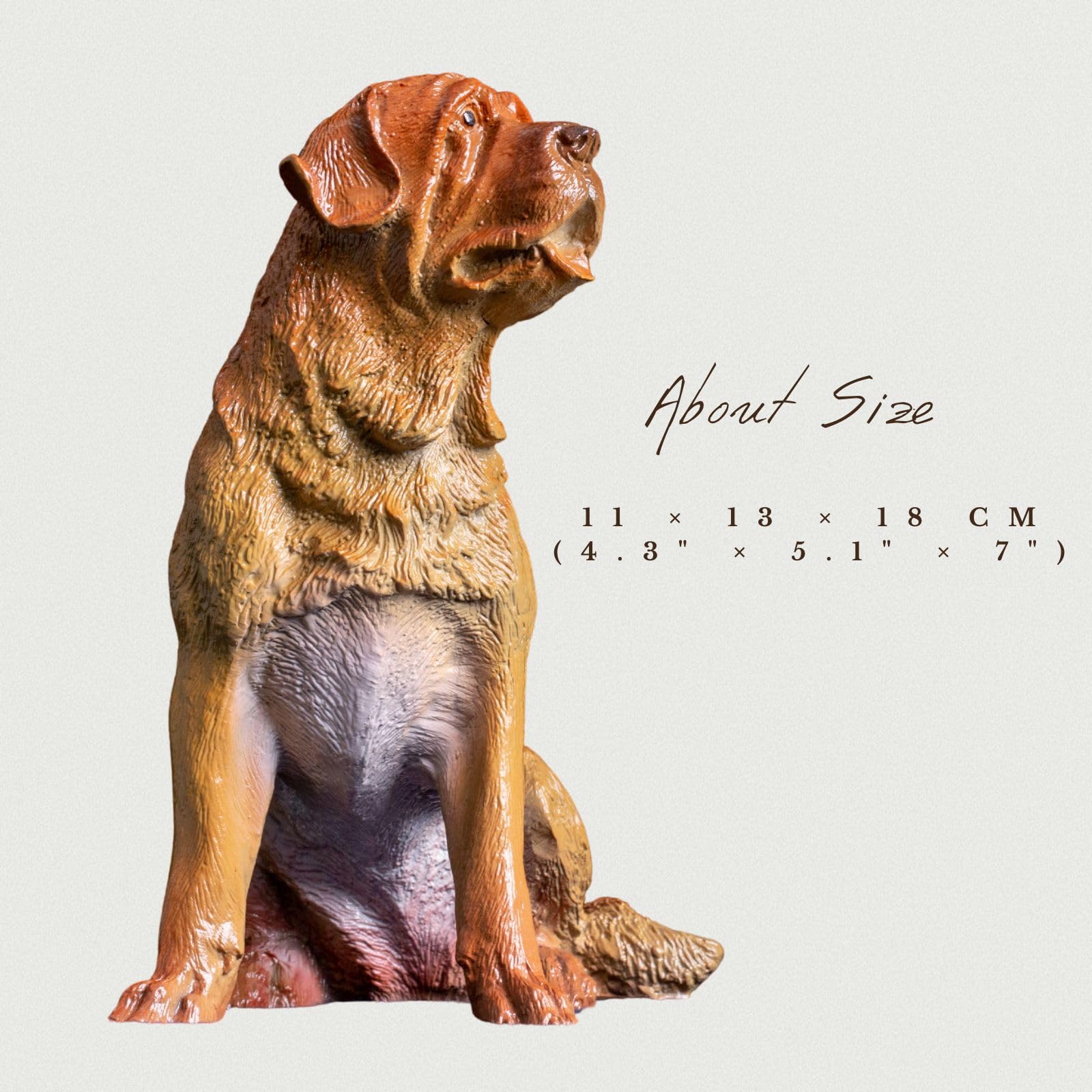 Solid Bronze Tibetan Mastiff Statue - 7.1" Handcrafted Lost-Wax Casting - Vigilant Mastiff Guard Dog Sculpture - Heavyweight 4.8lbs Pure Bronze Art - High-End Canine Decor