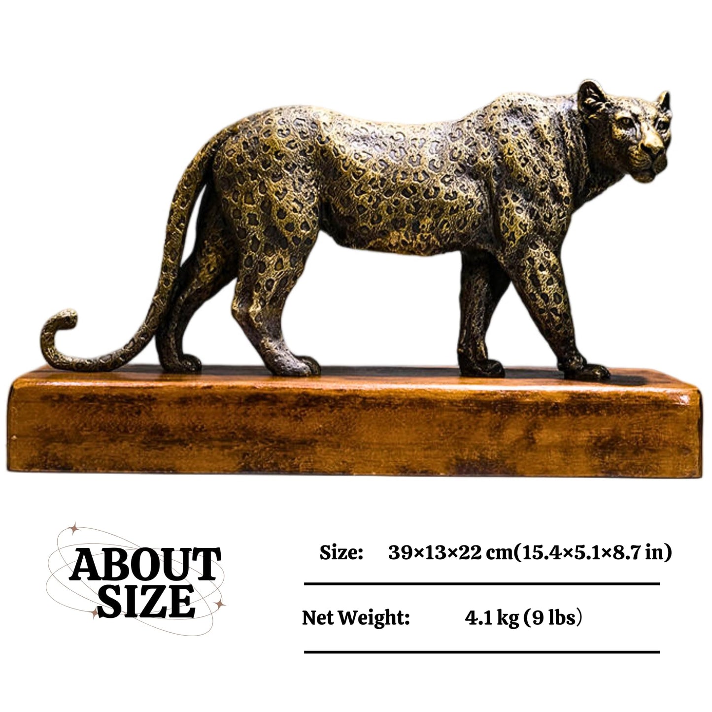 Bronze Leopard Statue Bronze Casting Cheetah Sculptures Antique Animal Art Crafts Decor