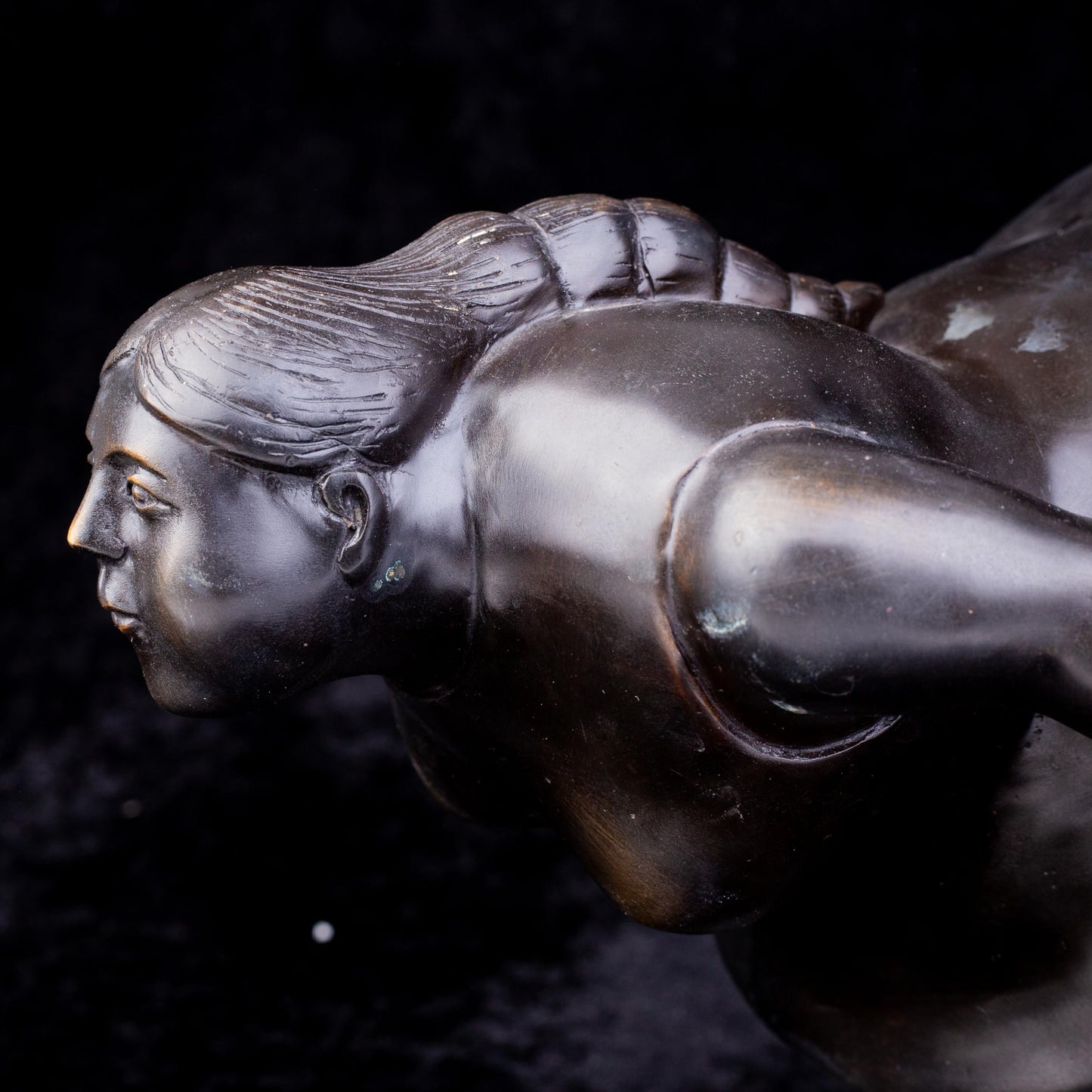 Fat Woman Statue Decor 100% Bronze Casting Female Yoga Sculpture Beautiful and Sturdy 10.6" Bronze Gift for Family and Friends