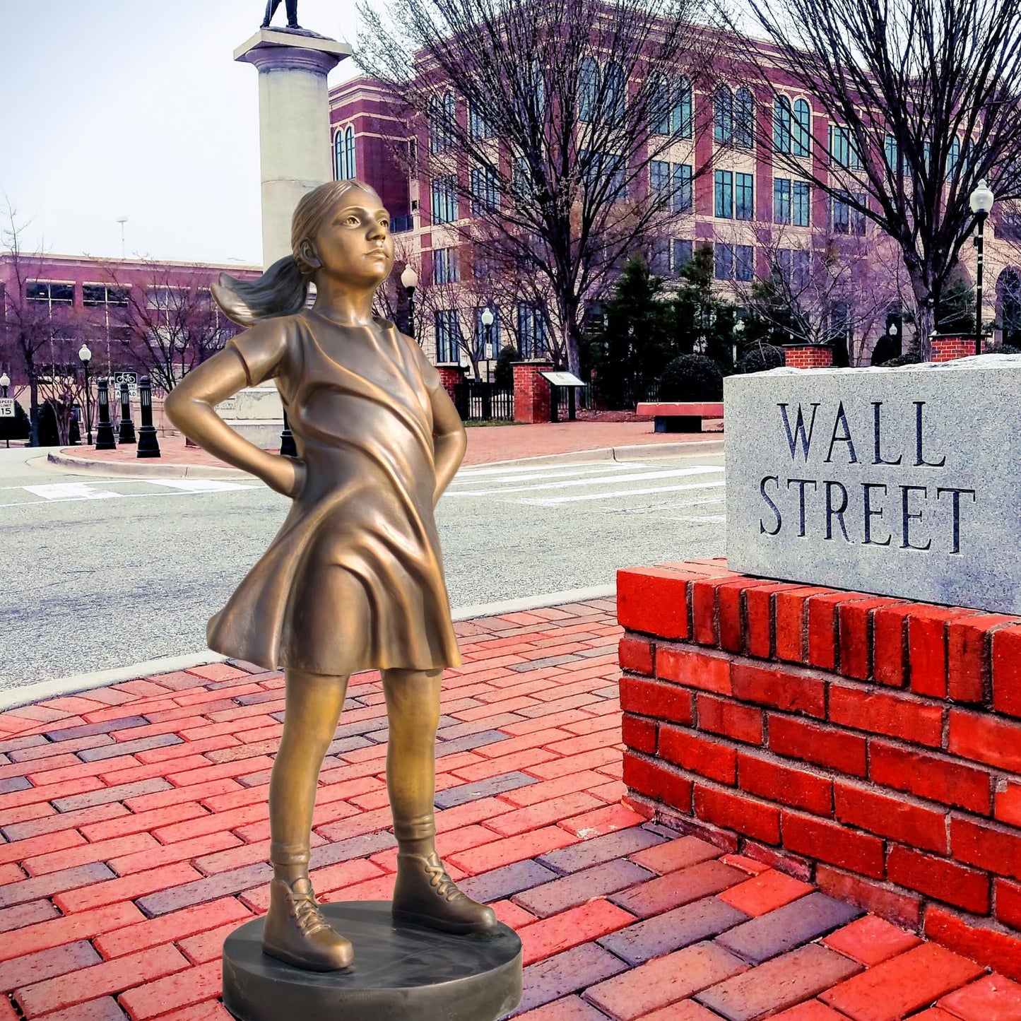Fearless Girl Bronze Sculpture – Replica of Kristen Visbal’s Iconic Wall Street Artwork -Large Statue for Home, Gallery, Office & Outdoor Décor Artistic Gift
