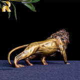 Bronze Lion Statue Luxury Bronze Lion Sculptures Handmade Casting Animal Figures For Home Indoor Decor Ornament Gifts Crafts