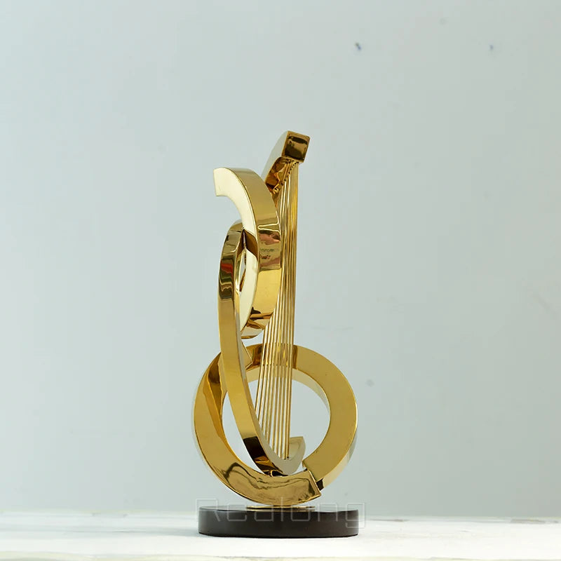 47cm Abstract Metal Sculpture Modern Art Nordic Statue Indoor Crafts For Home Hotel Decor Table Ornament Gifts
