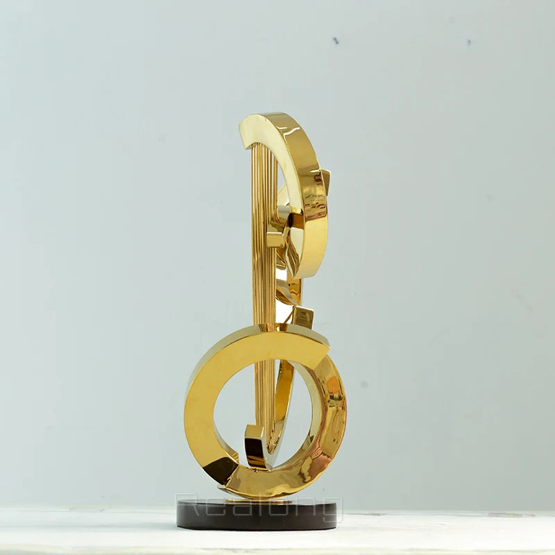 47cm Abstract Metal Sculpture Modern Art Nordic Statue Indoor Crafts For Home Hotel Decor Table Ornament Gifts