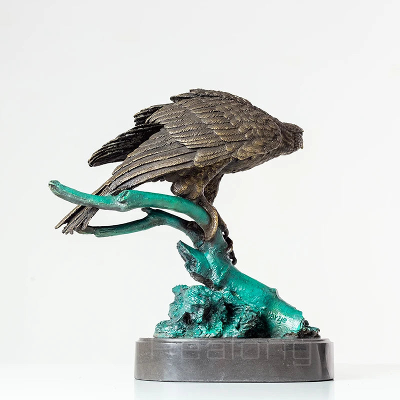 30cm Bronze Eagle Statue Bronze Arab Eagle Sculpture Animal Statue and Sculpture Home Decor Luxury Ornament Gifts Figurines
