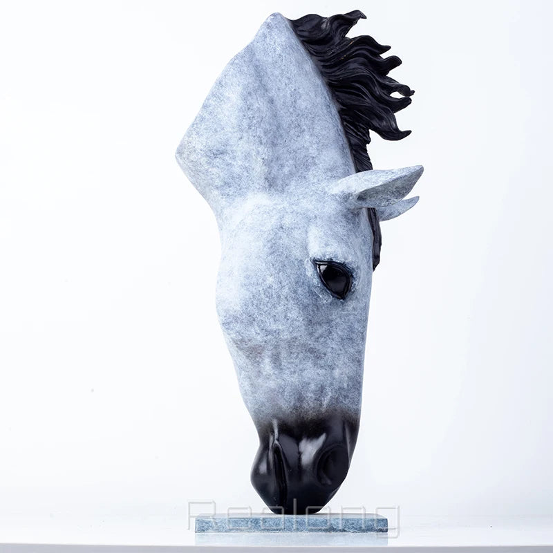 Bronze Horse Head Sculpture Abstract Bronze Horse Head Statue Large Horse Bust Art Crafts For Home Garden Decor Ornament Gifts