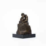 The Kiss Bronze Statues Famous Lovers Figurine Rodin Bronze Kiss Sculpture With Marble Base For Home Decor Anniversary Gift