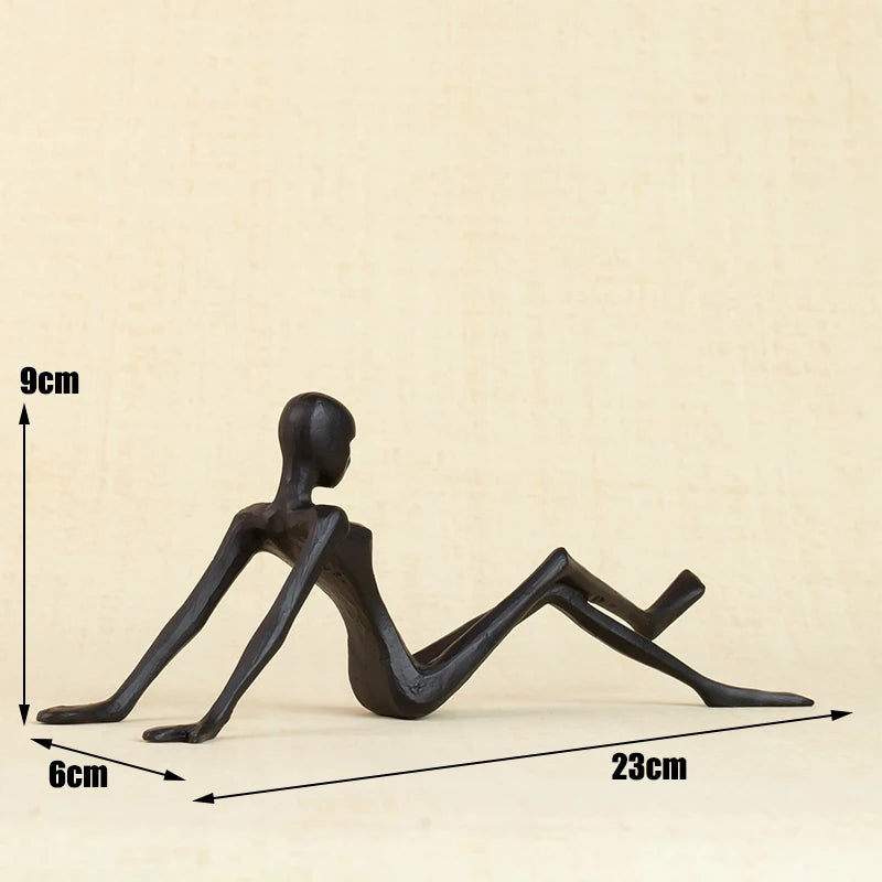 Abstract Metal Sculpture Creative Character Decorative Statue Nordic Metal Statue Classical Handcrafts For Home Indoor Decor