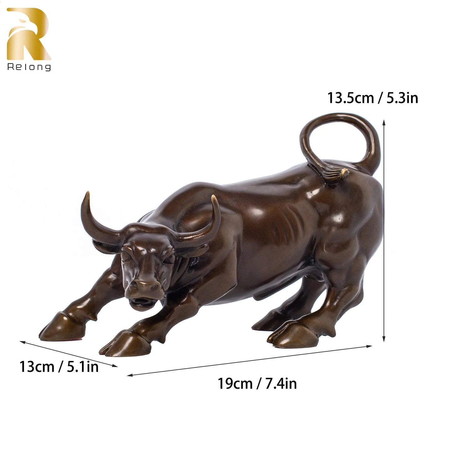 Bronze Wall Street Bull Sculpture Handmade Hot Casting Bronze Charging Bull Statues Animal Art Statues For Home Office Decor