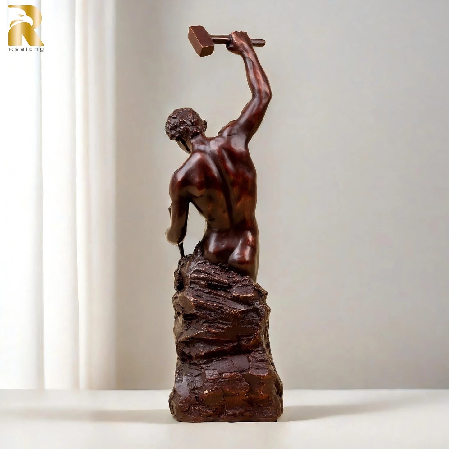 Bronze Self Made Man Sculpture Famous Self Made Man Statue Hot Casting Bronze Art Figurines Home Indoor Decor Collection Gifts