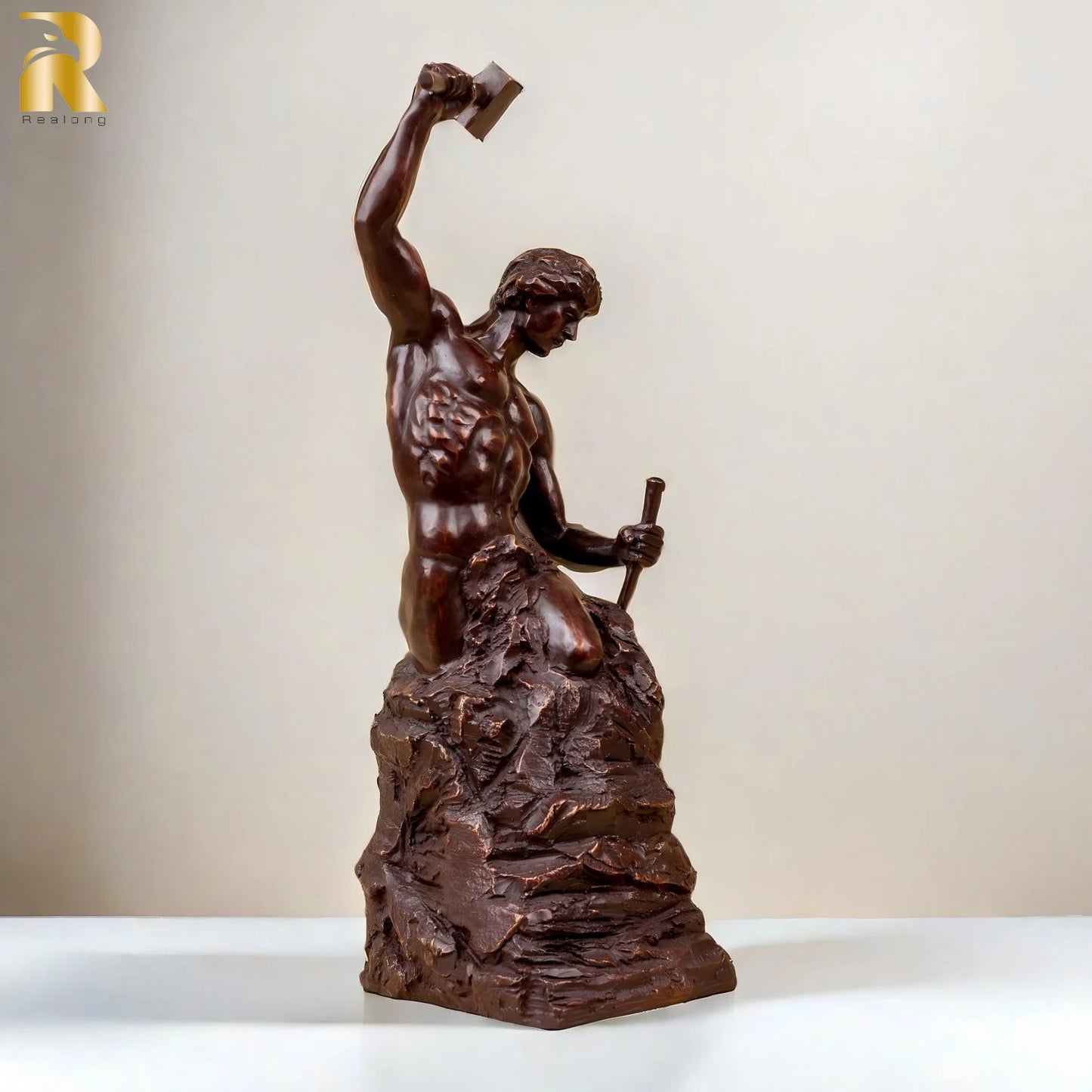 Bronze Self Made Man Sculpture Famous Self Made Man Statue Hot Casting Bronze Art Figurines Home Indoor Decor Collection Gifts