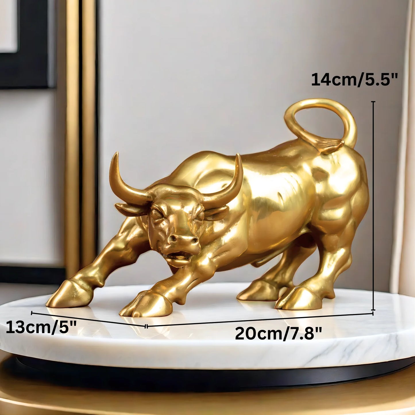 Bronze Wall Street Bull Statue Sculpture Stock Market Charging Bull Animal Bronze Figurine Art For Home Office Decor Lucky Gifts