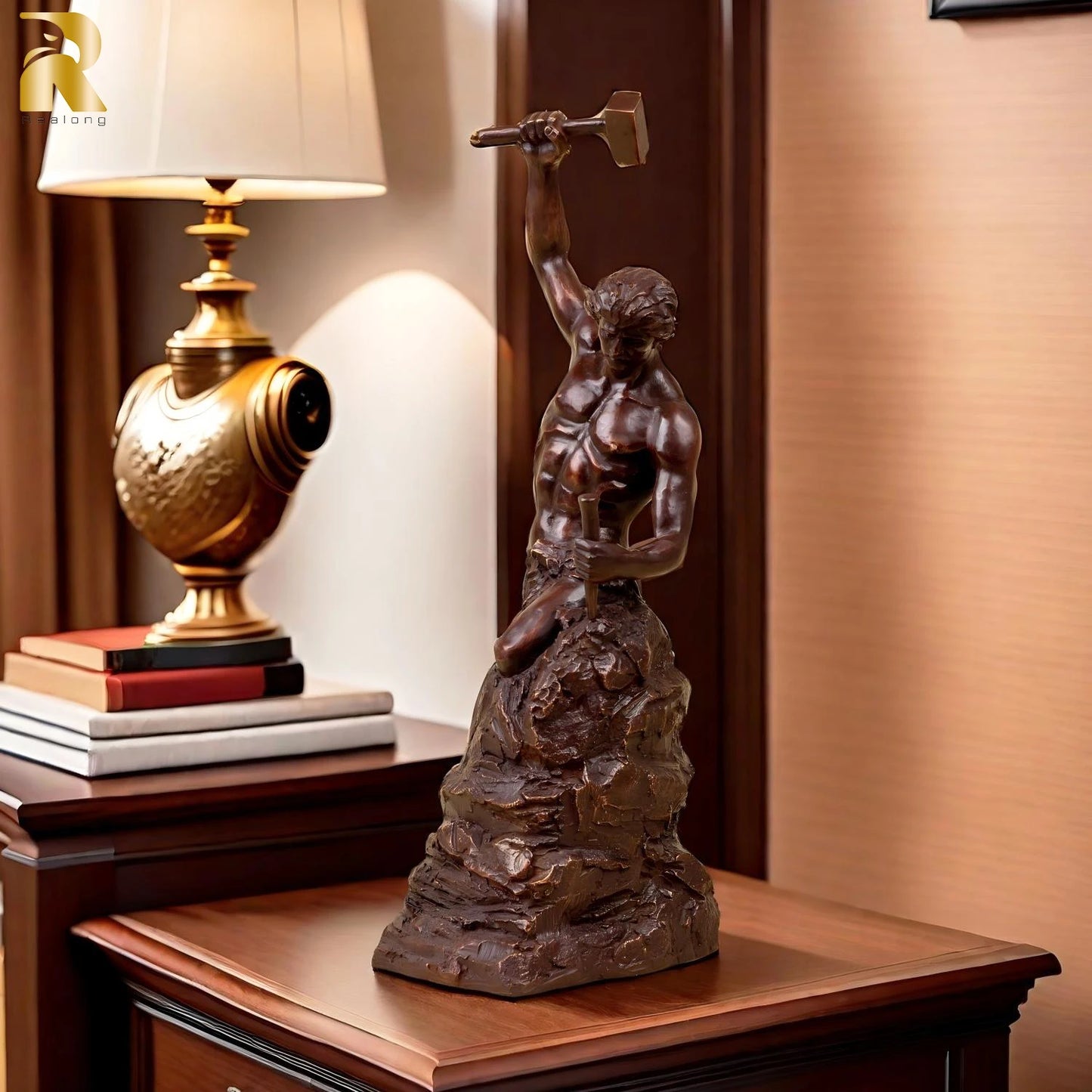 Bronze Self Made Man Sculpture Famous Self Made Man Statue Hot Casting Bronze Art Figurines Home Indoor Decor Collection Gifts