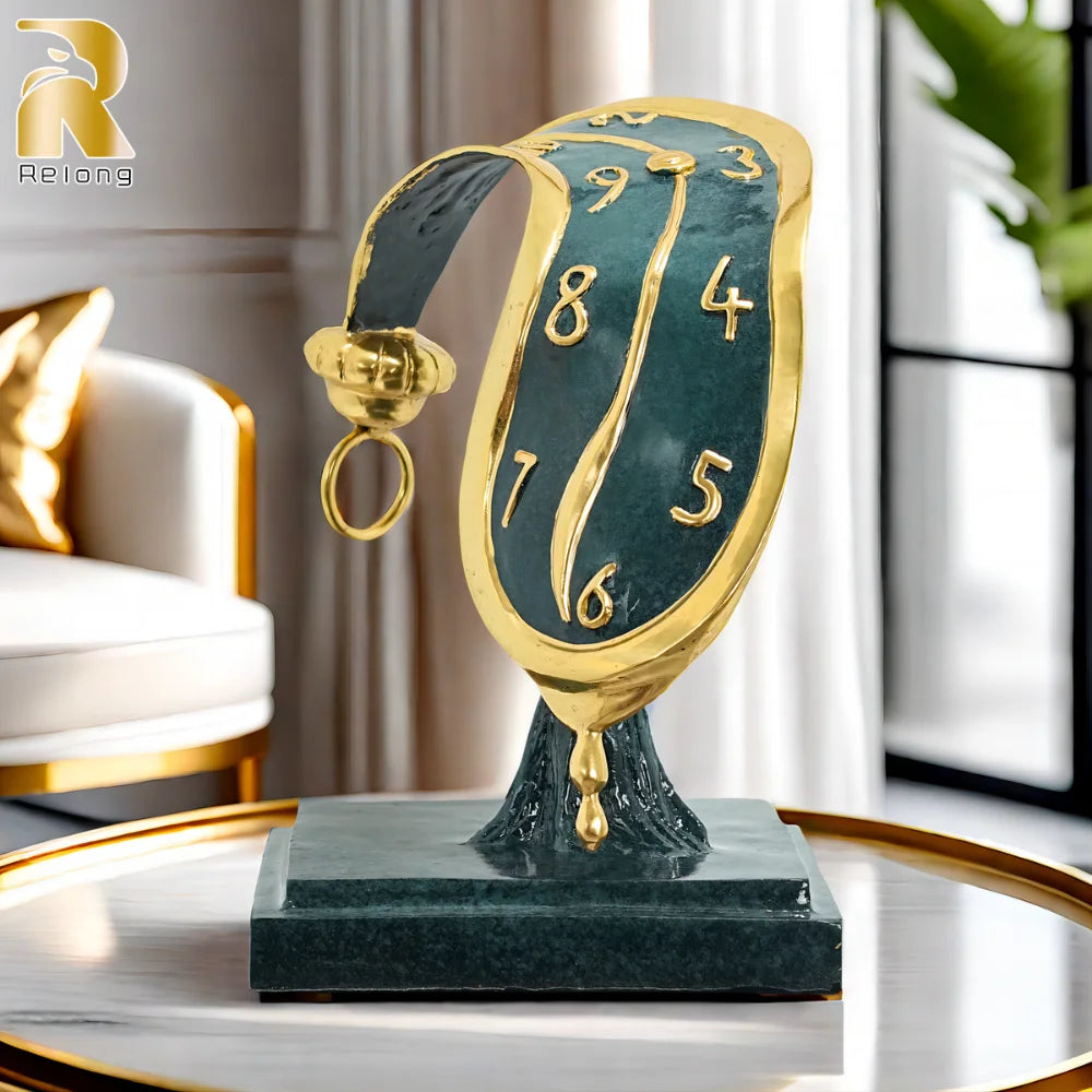 30cm Dance of Time II Bronze Statue Abstract Bronze Art Sculptures by Salvador Dali Casting Famous Collection Handcrafts Decor
