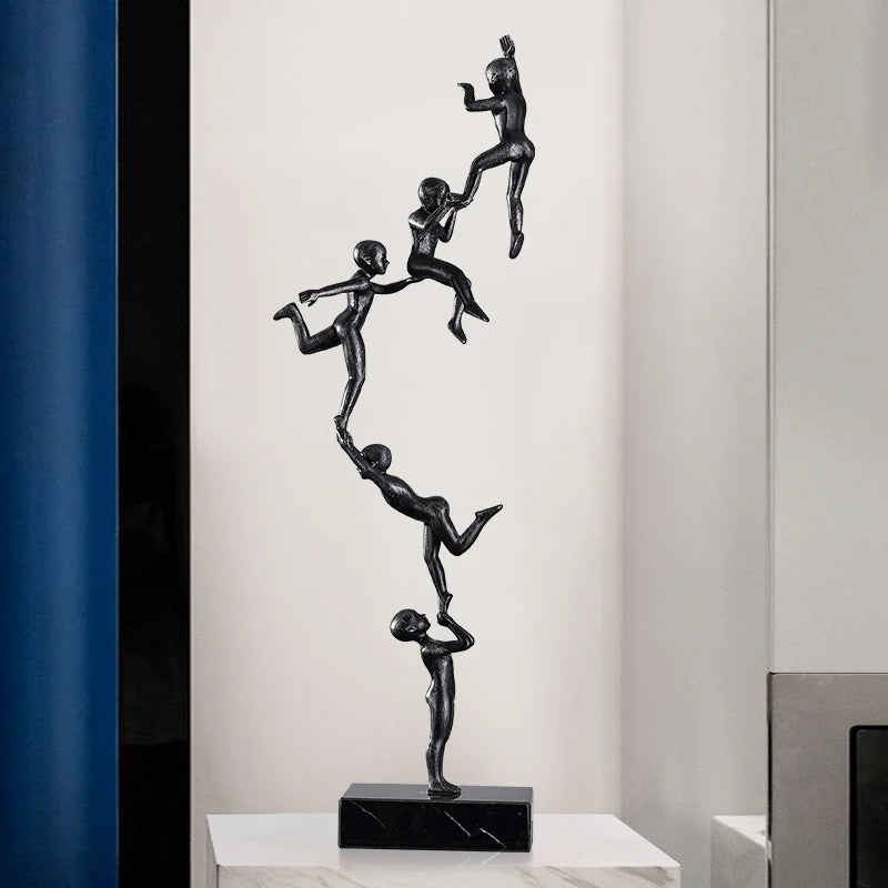 Creative Character Decorative Statue Nordic Metal Sculpture Abstract Climbing Men Metal Crafts For Home Hotel Decor Ornament