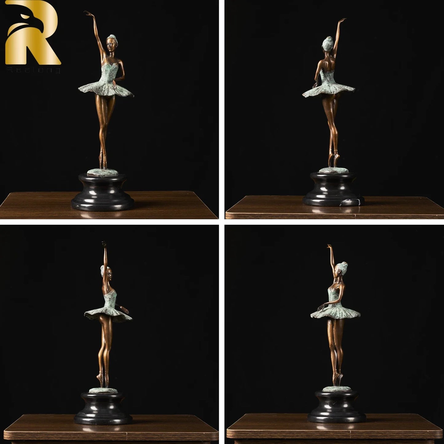Bronze Ballet Dancer Sculpture Ballerina Dancing Statue Elegant Ballet Girl Art Figurines For Home Decor Collectible Gifts