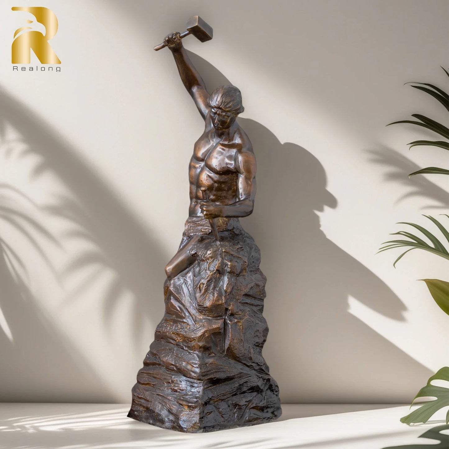 70cm Bronze Self Made Man Sculpture Hot Casting Self Made Man Statues Famous Bronze Art Crafts For Home Garden Decor Large Gifts