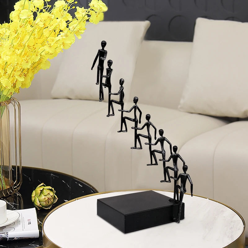 Creative Character Decorative Statue Nordic Metal Sculpture Abstract Climbing Men Metal Crafts For Home Hotel Decor Ornament