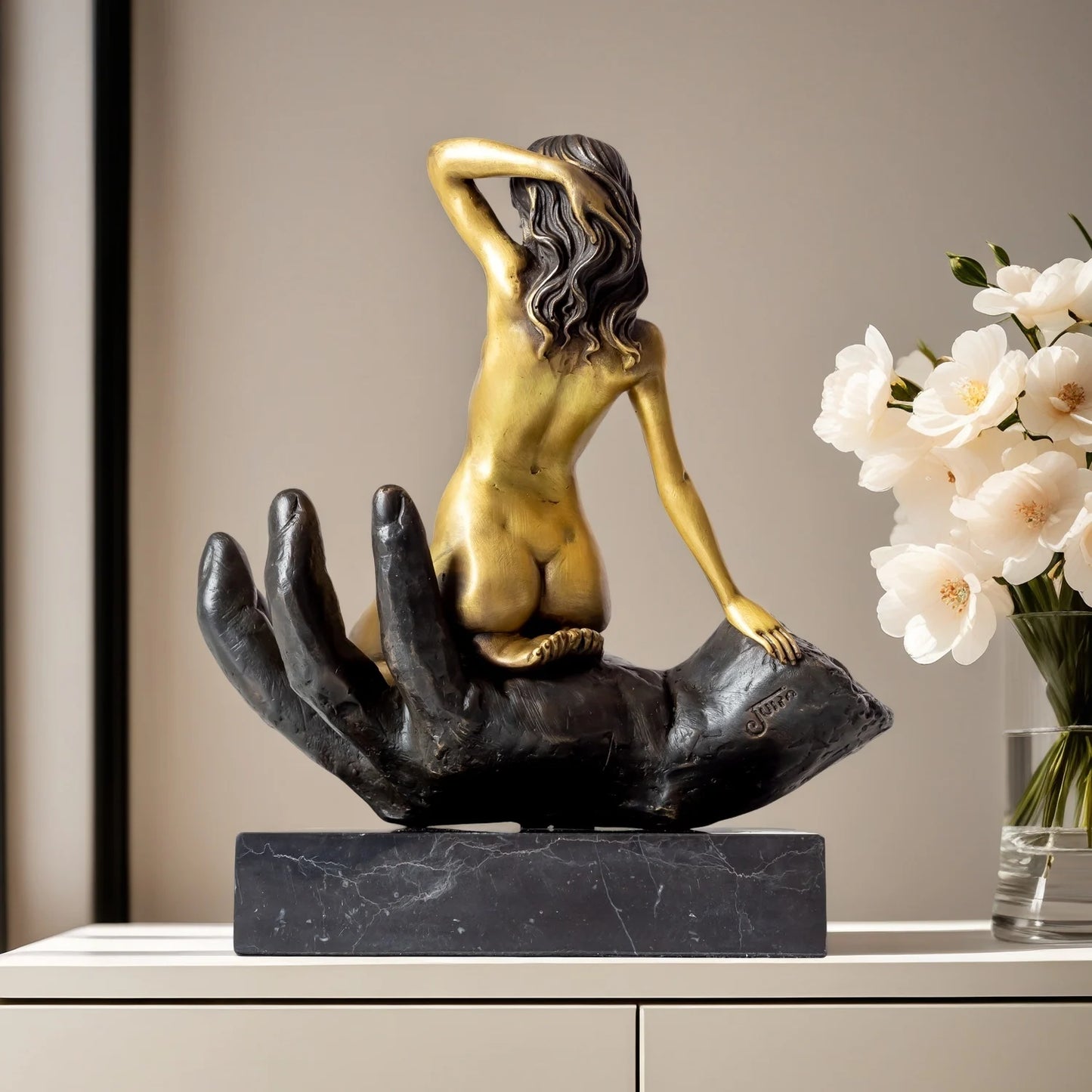 Bronze Nude Statue Sexy Girl Nudes Bronze Sculpture Hot Casting Crafts With Marble Base Creative Home Hotel Decor Collection