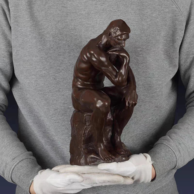 The Thinker Bronze Statue Famous Bronze Thinker Man Sculpture Inspired Rodin Thinking Man Figurines For Home Decor Ornament